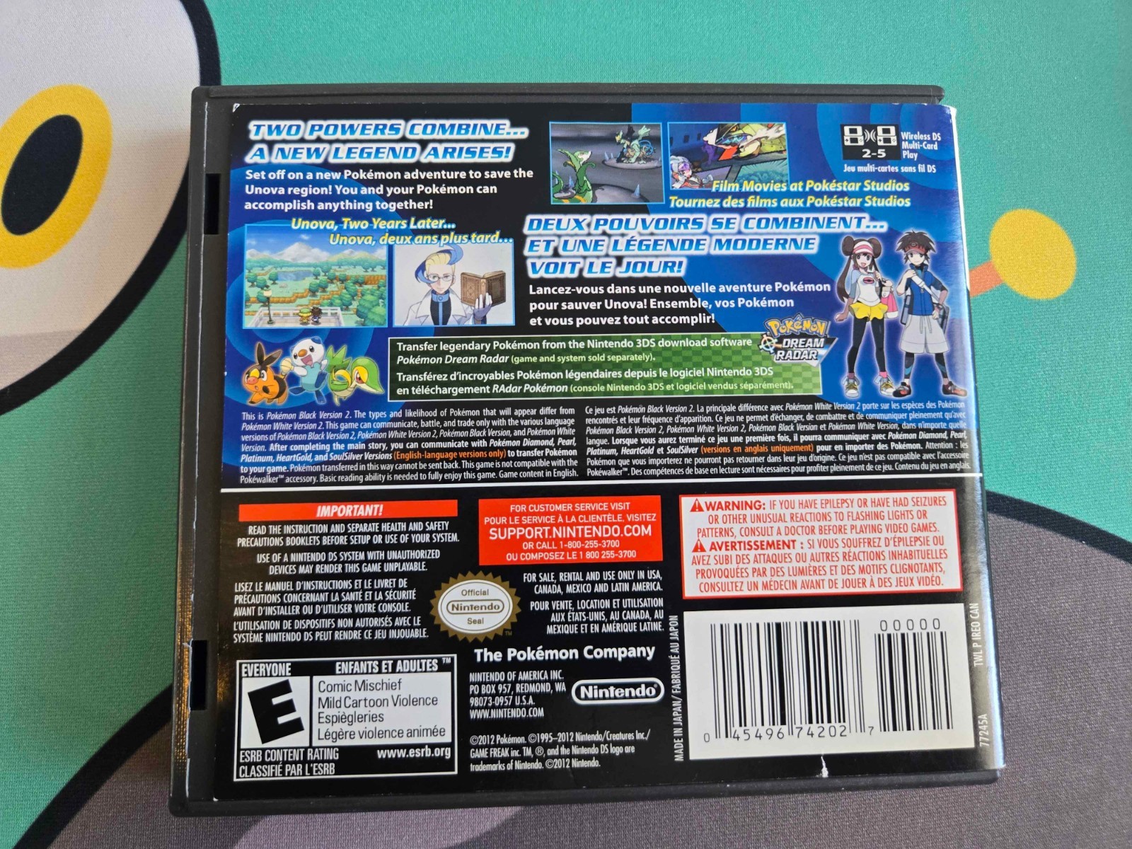 Pokemon Black Version 2 DS CIB 100% Complete Nintendo 2012 Tested Authentic