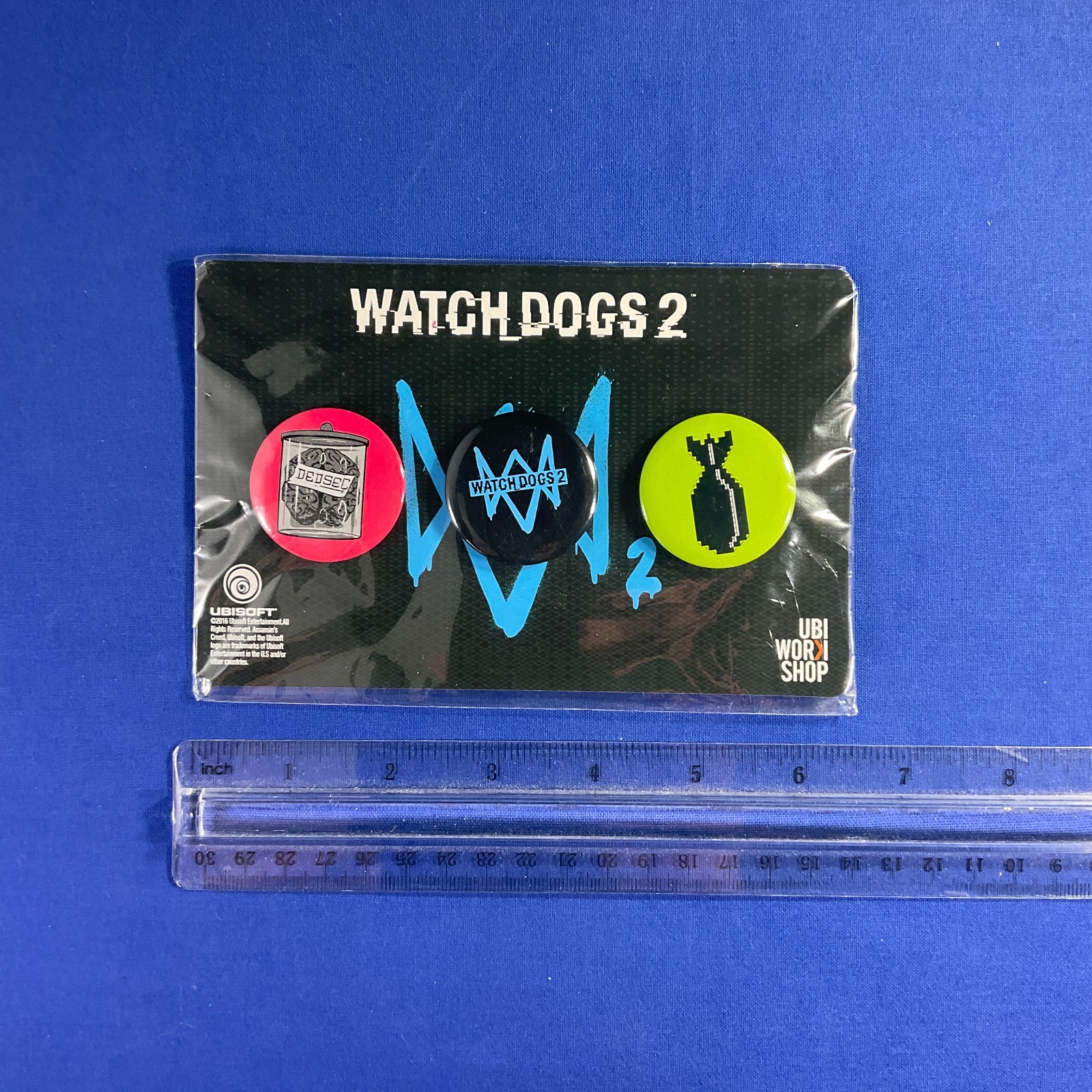 WATCH DOGS 2 GameStop Video Game Retailer Promo 3 Pin Set 2016 Sealed