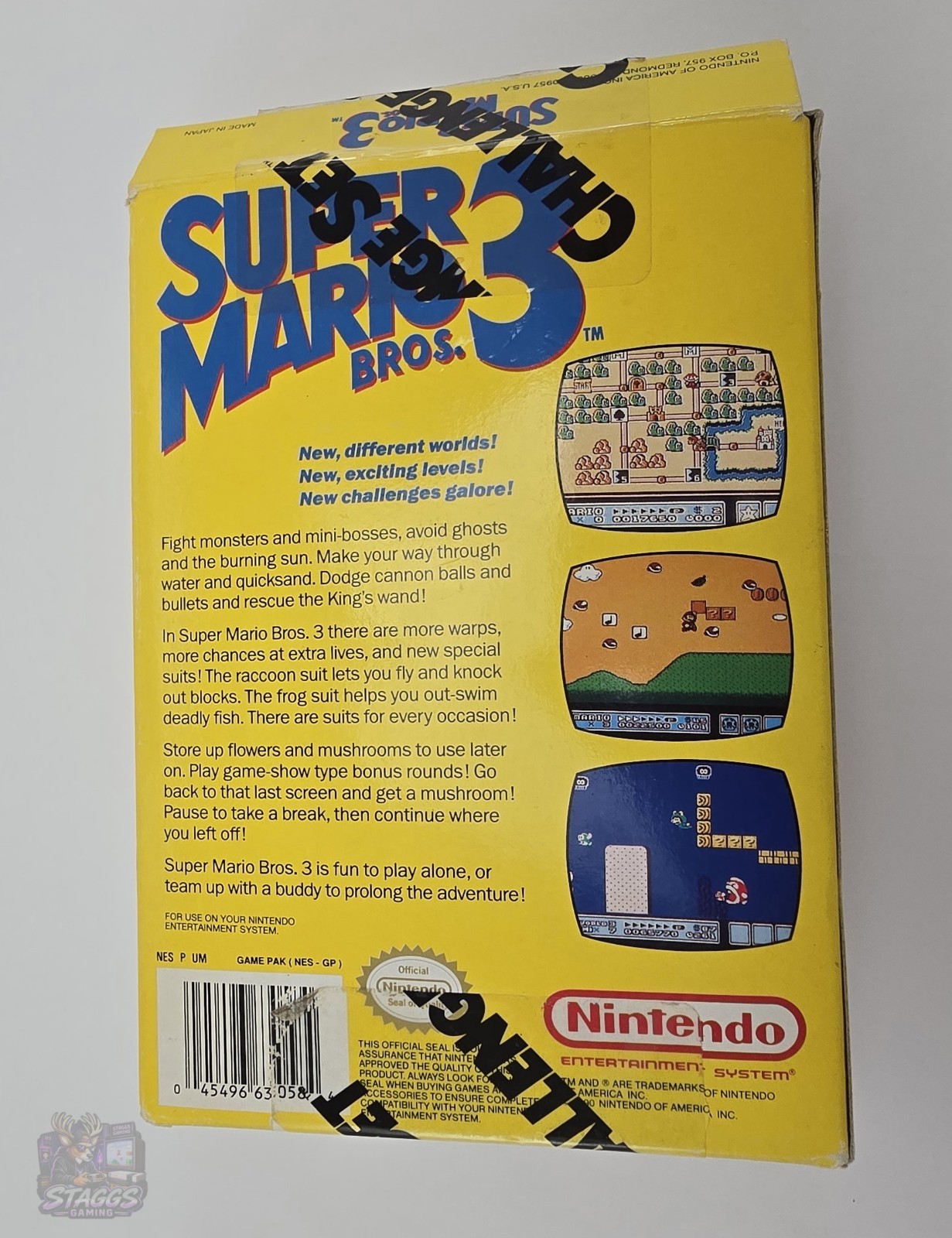 CIB Nintendo NES Console Challenge Set w/Super Mario 3 NFR Label, Tested/Work