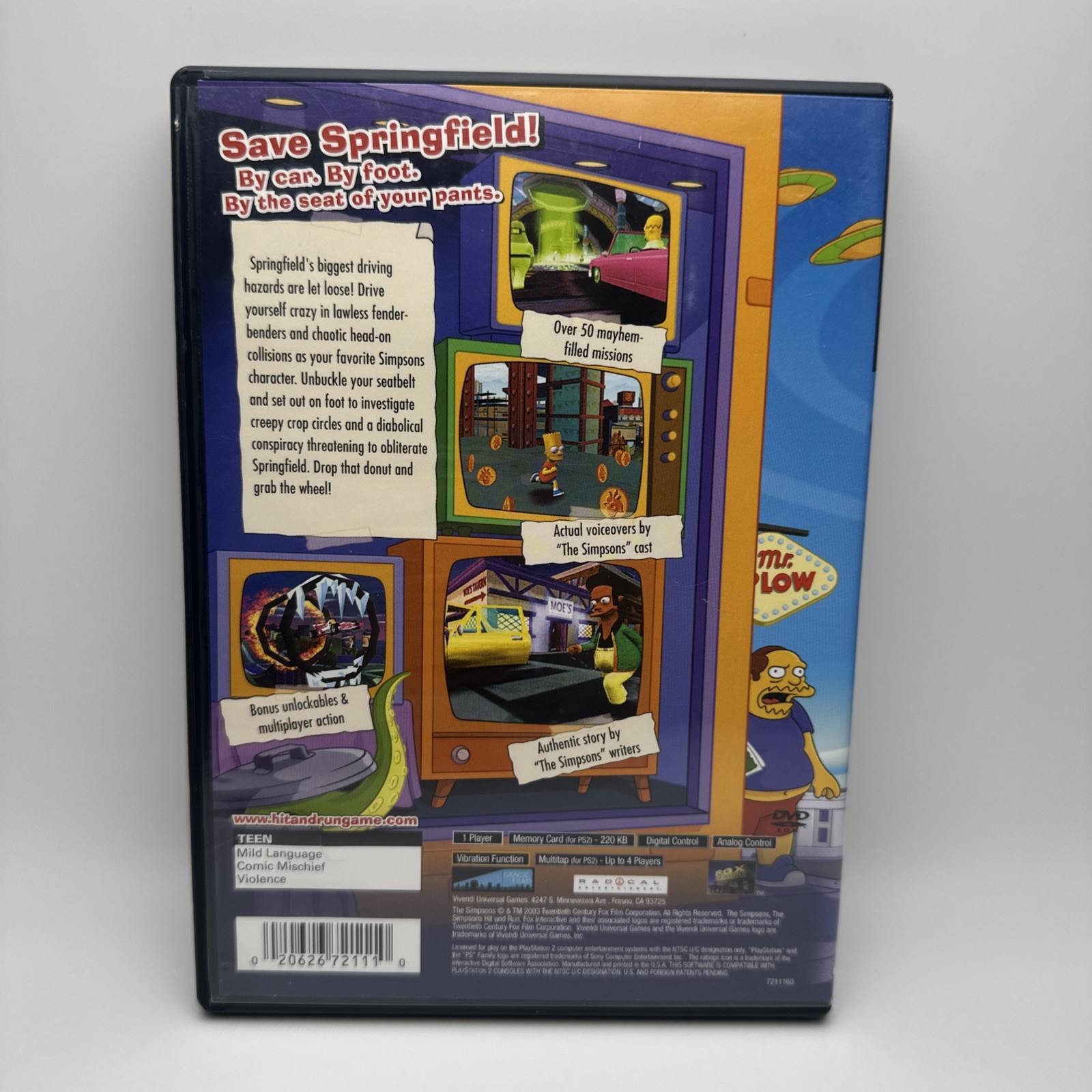 The Simpsons Hit and Run (Sony PlayStation 2 PS2, 2003) Complete Tested