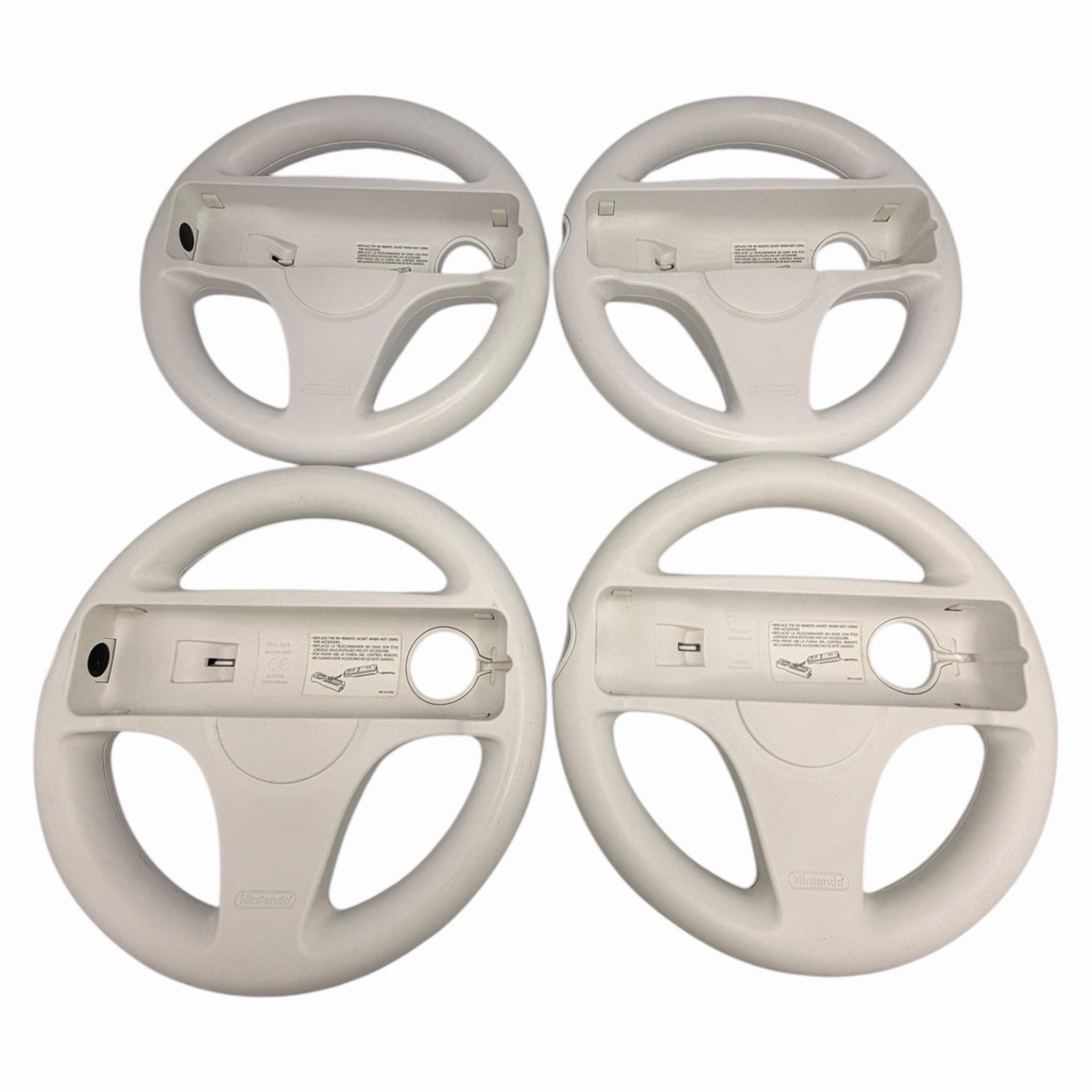 Lot of 4 – OEM Official Nintendo Wii Mario Kart White Steering Wheels – RVL-024