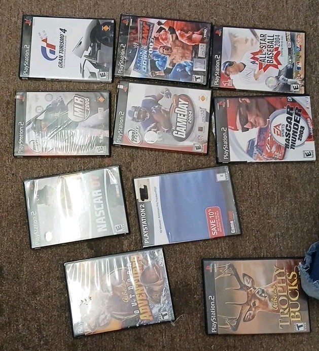 Sony PlayStation 2 PS2 Slim Console Complete. Tested Working With 10 Games