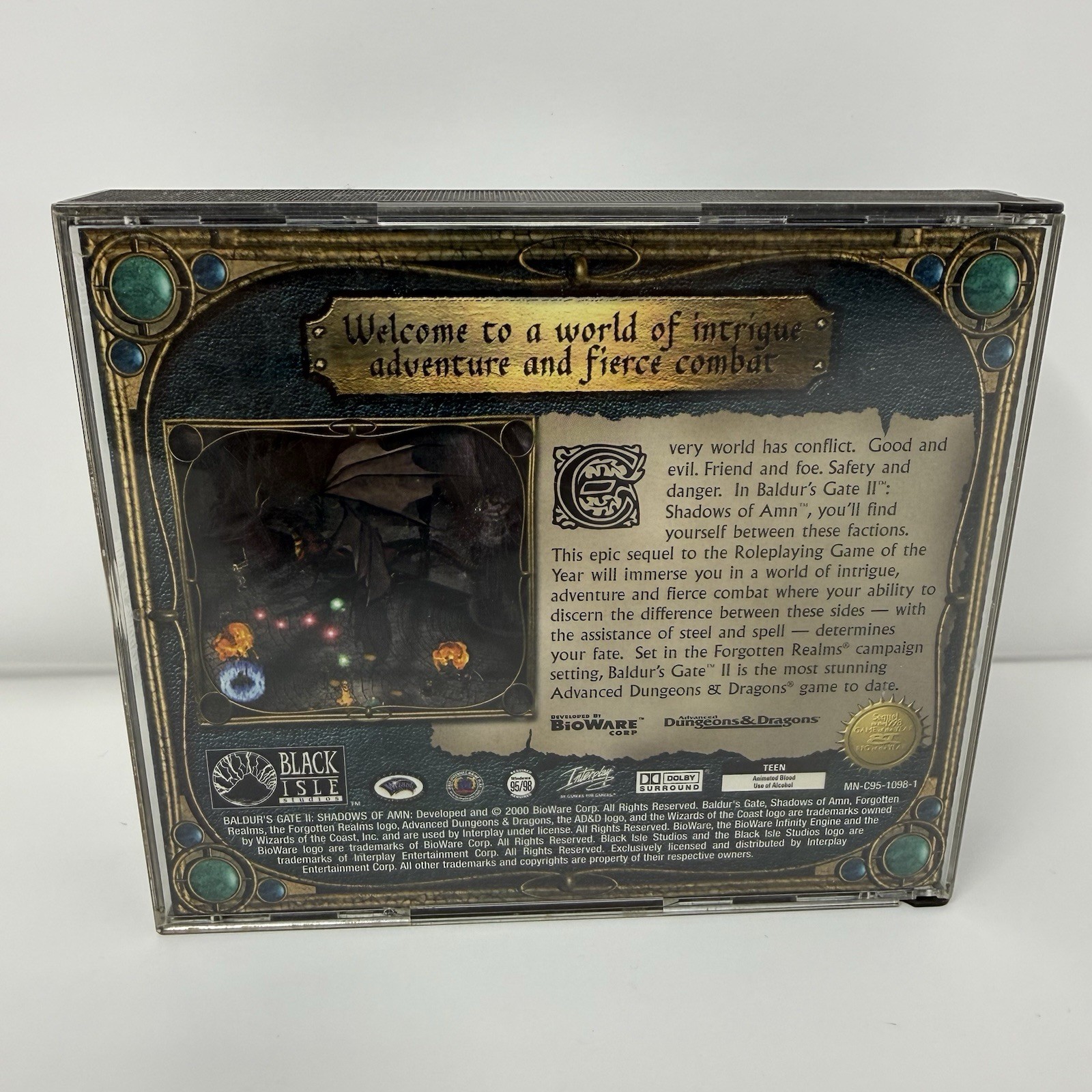 Baldur’s Gate 2 II: Shadows of Amn (PC, 2000) 4 Disc Set , Manual, & Guide Book