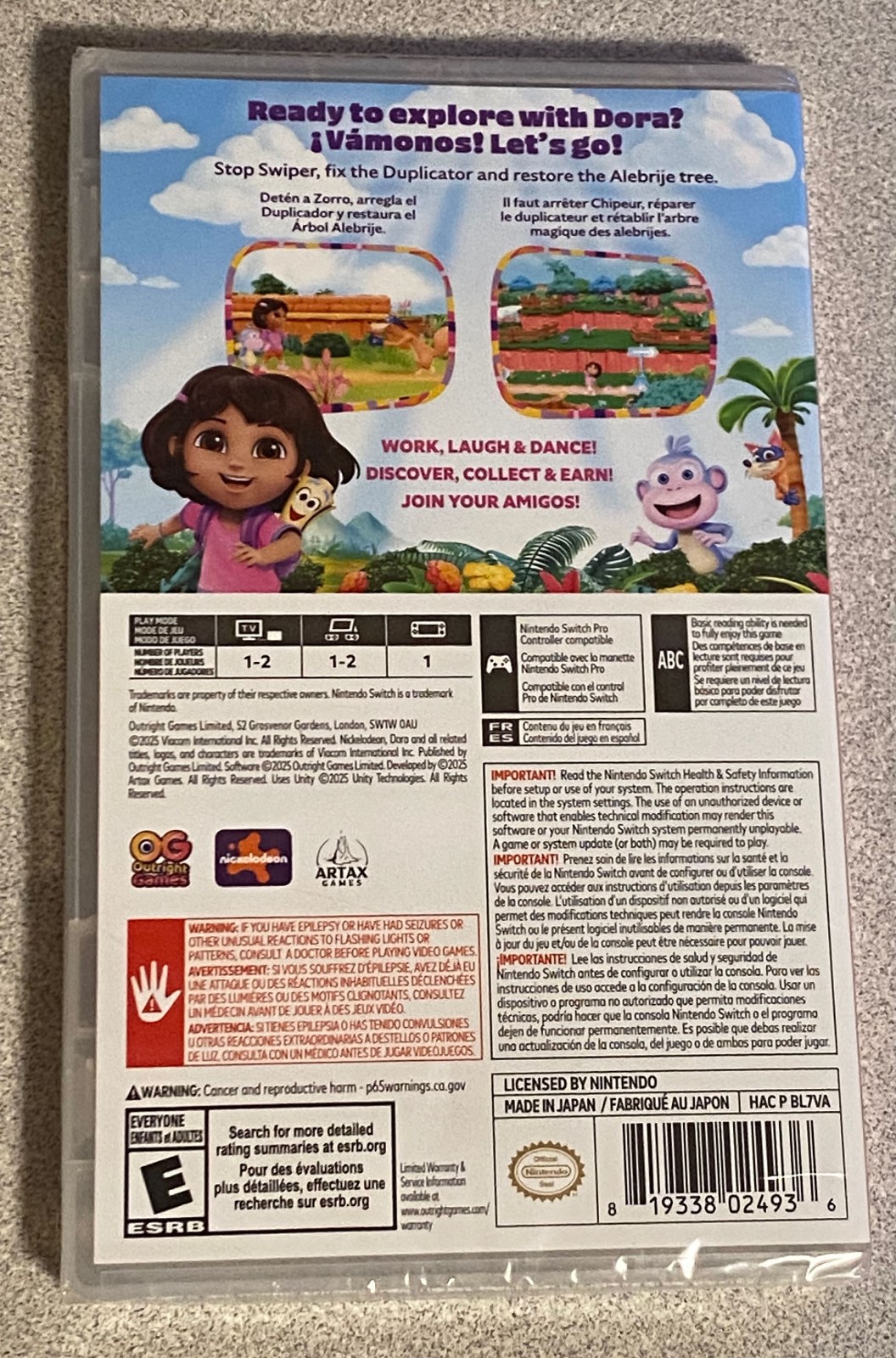 Dora Rainforest Rescue Switch New Sealed Outright Games HAC P BL7VA 819338024936