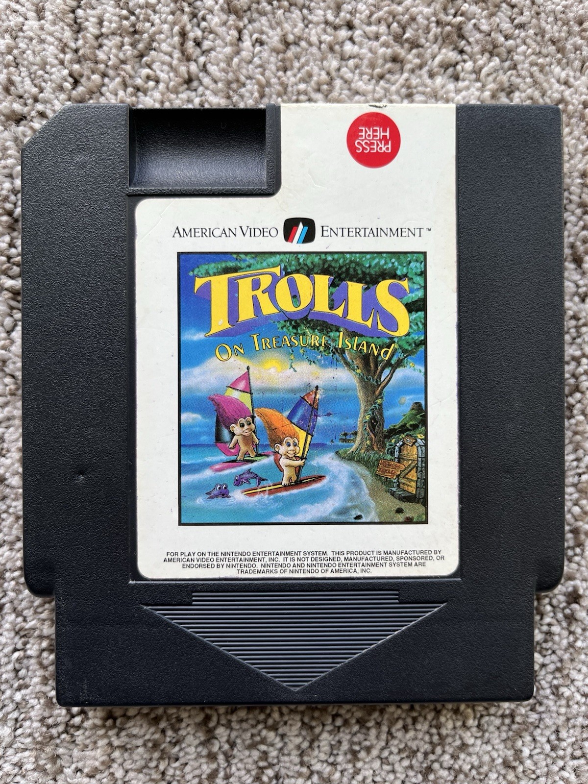Trolls on Treasure Island (Nintendo 1994) NES Tested Works Well