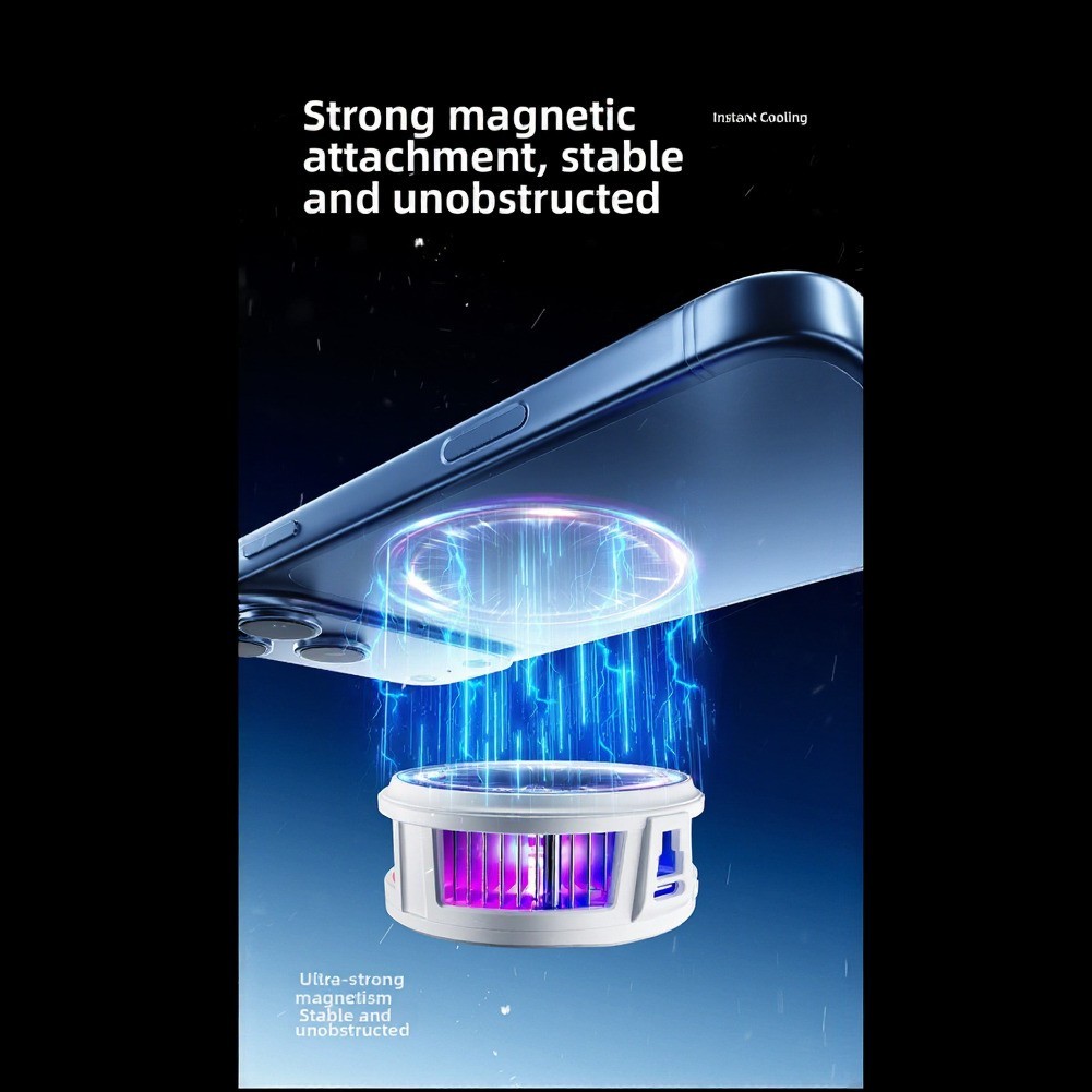 Magnetic Phone Cooler 60g Portable with Smart Temp Adjustment and RGB Effects