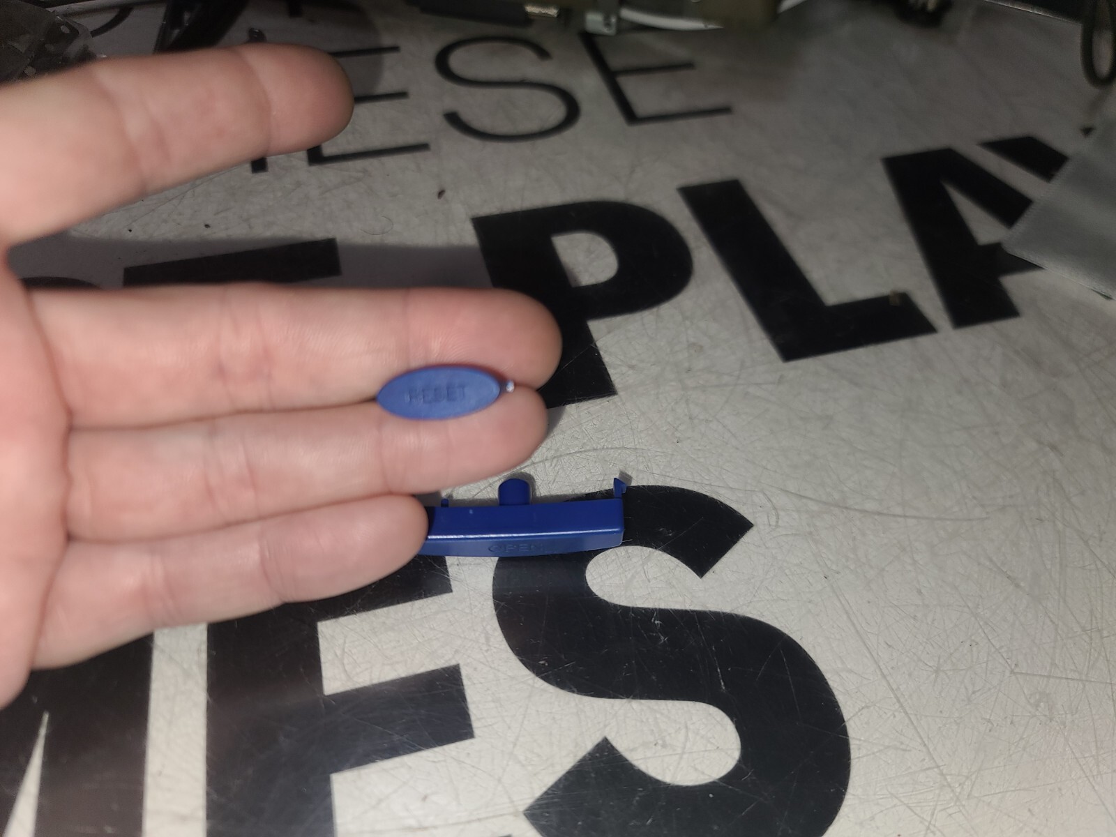 Sega Japan Saturn HST-3210 Top Blueish Purple Oval Open & Reset Button ONLY-READ