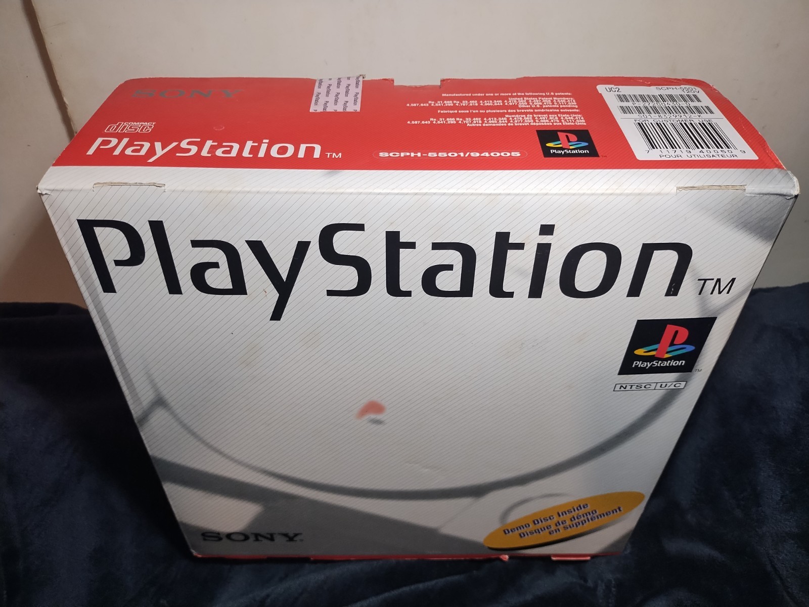 Empty Playstation 1 Console System Box, Foam, Protector & Manual Only PS1
