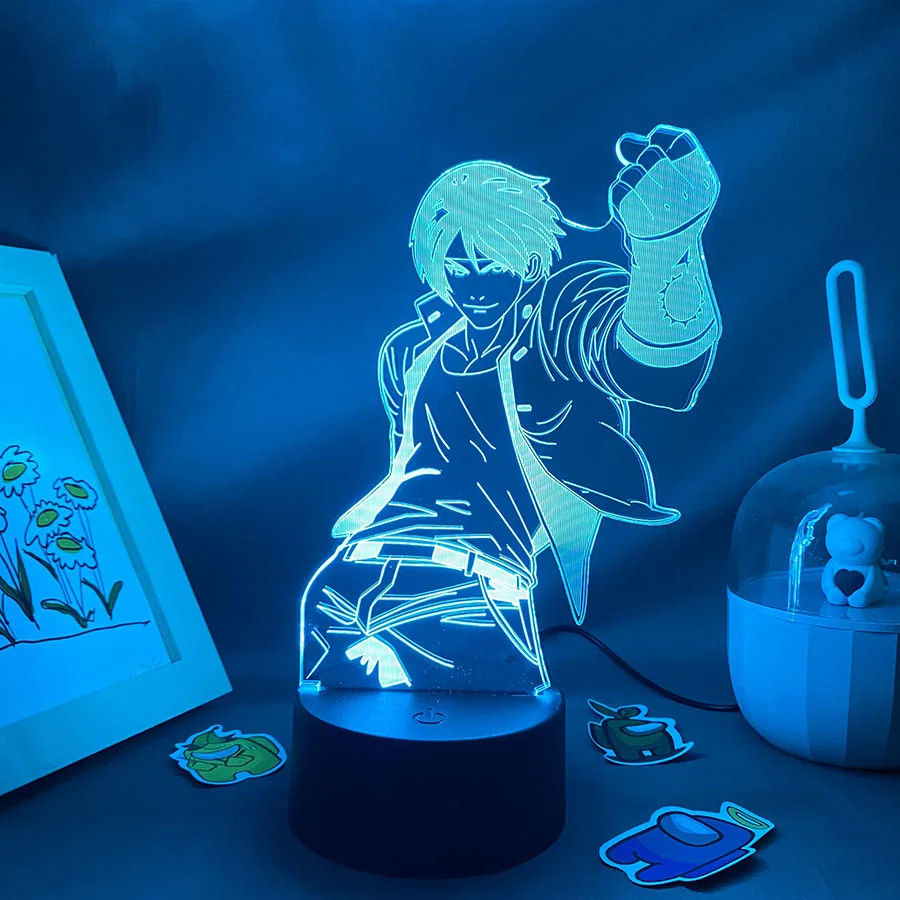 Game the King of Fighters Kyo Kusanagi 3D LED Neon Night Light Birthday Gift for