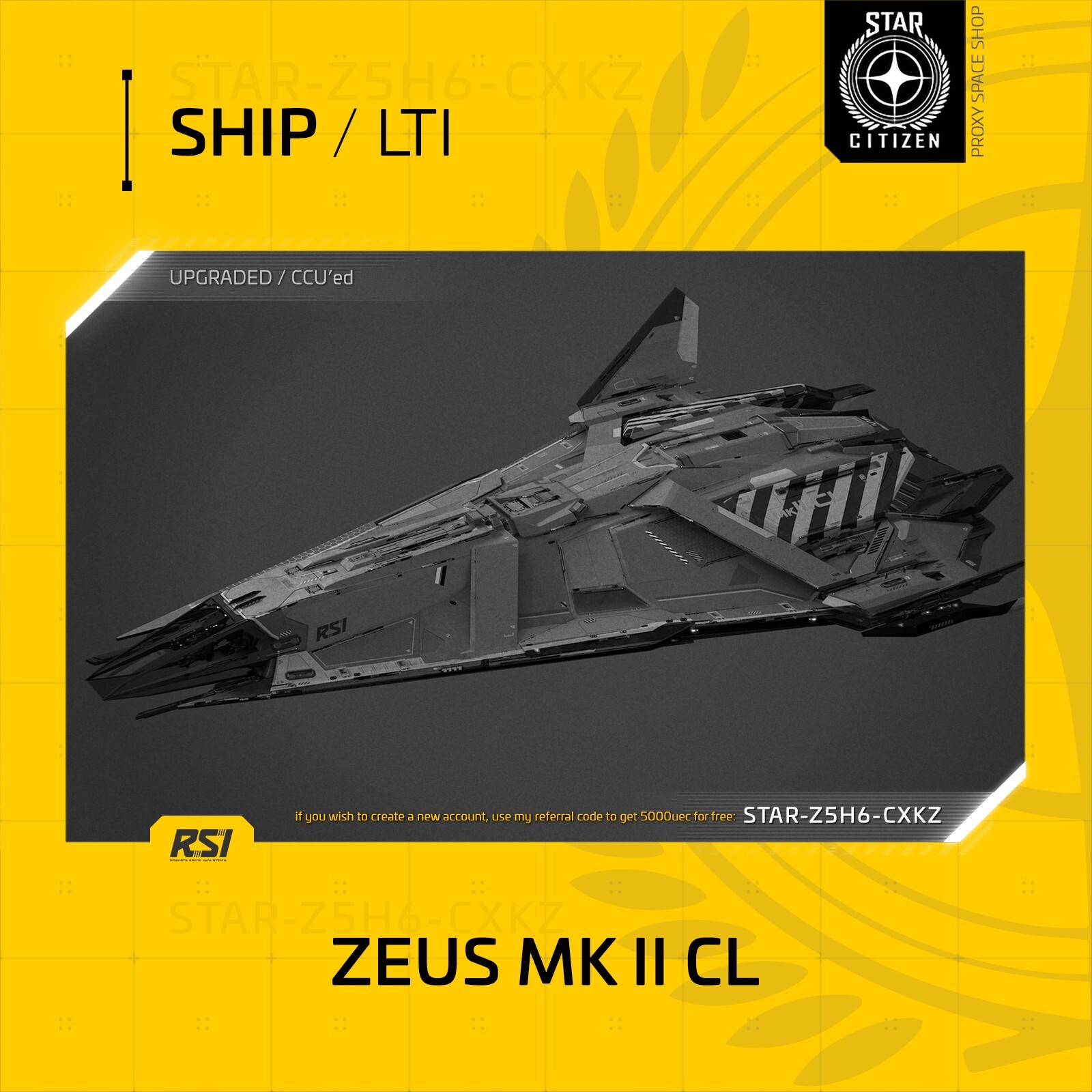 Star Citizen – RSI ZEUS MK II CL – LTI – (Lifetime Insurance)