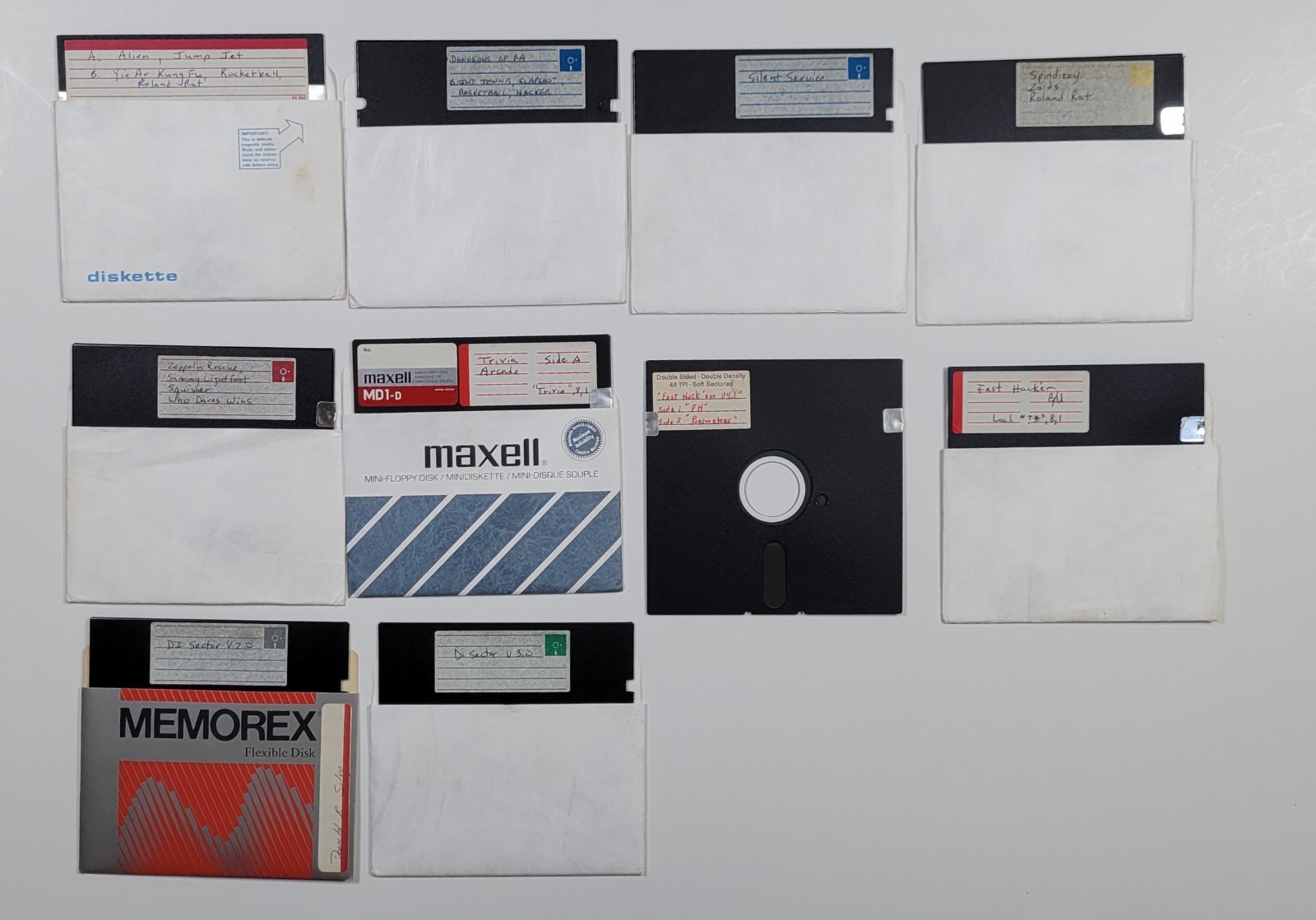 Commodore 64 Floppy Disks Games/Software Selling As Is for Blank Disk LOT Of 10