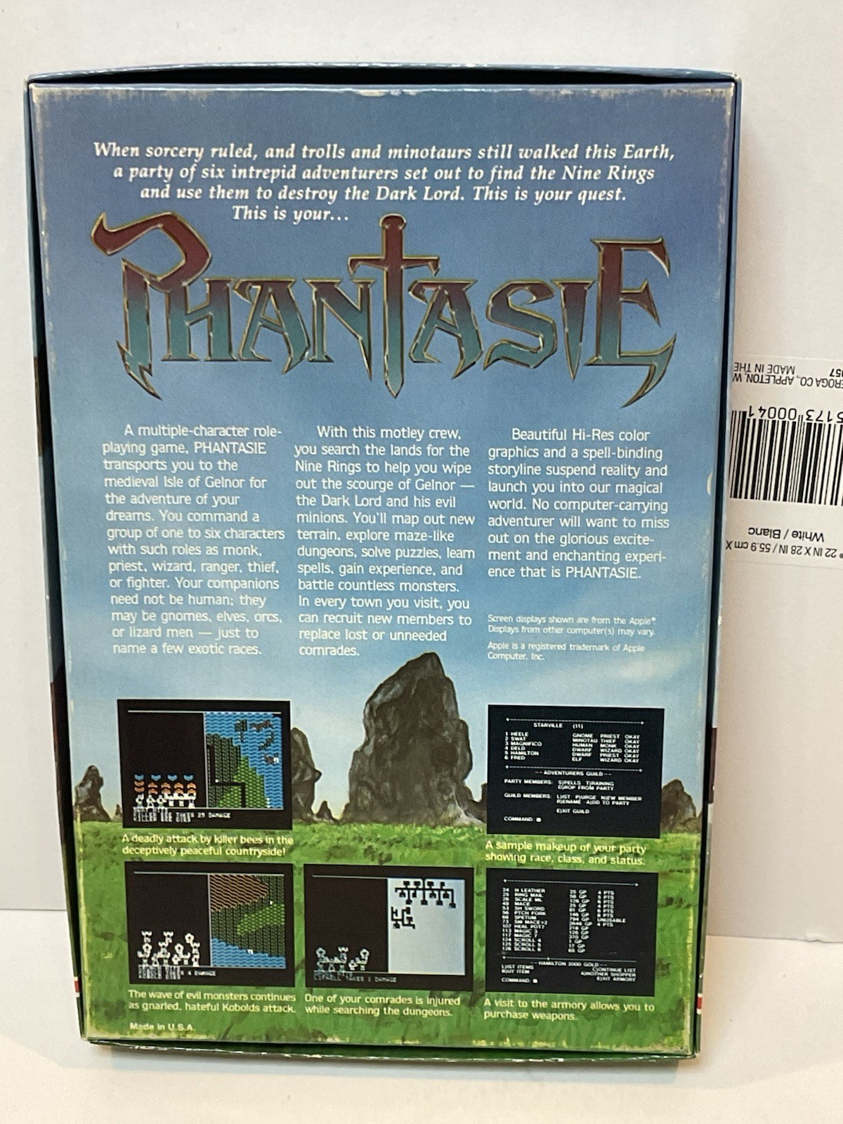 Vintage Apple II RPG Phantasie Odyssey Multiple Character by SSI