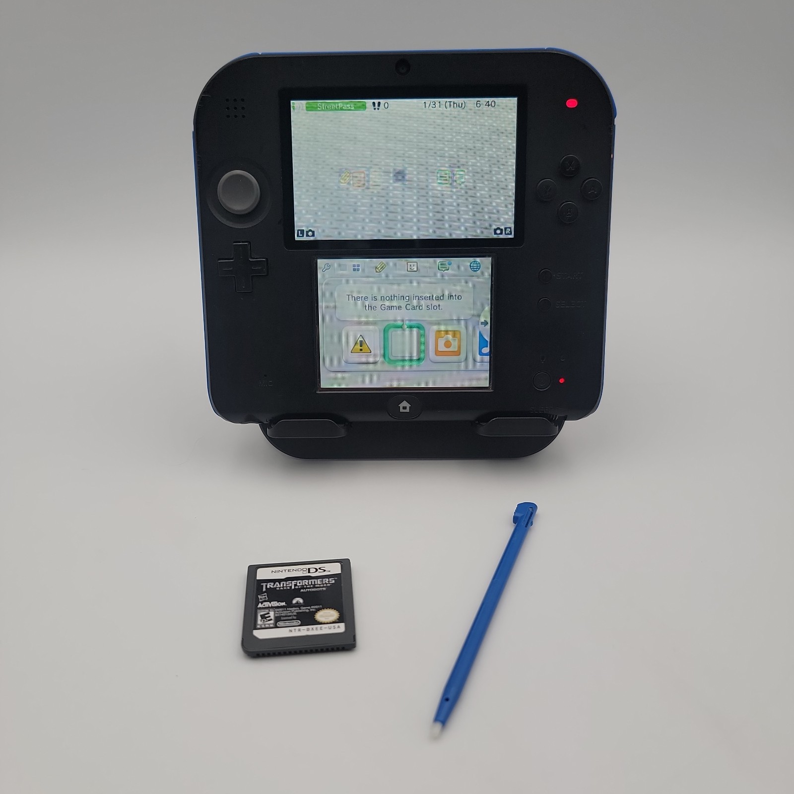 SEE⭐️VIDEO Nintendo 2DS Blue/Black US Version w/ Charger Game Stylus