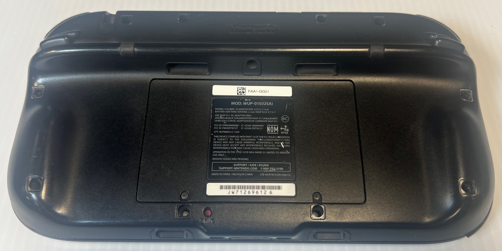 Wii U Gamepad Controller Black WUP-010 Parts Only preowned gaming attachment