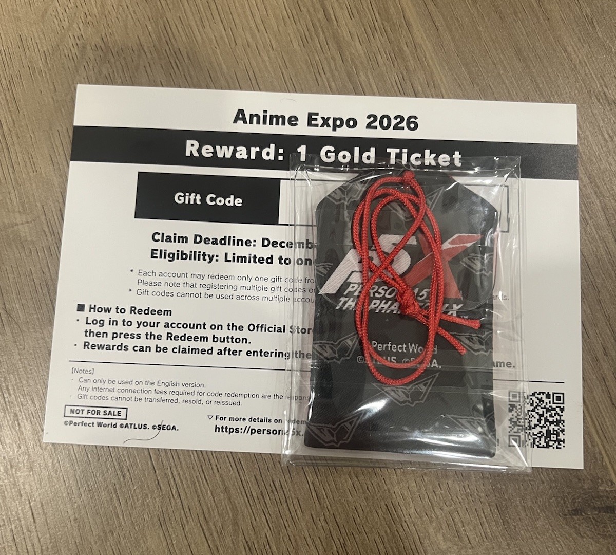 Anime Expo 2026 Persona 5 The Phantom X Lucky Charm & In Game Item Gift
