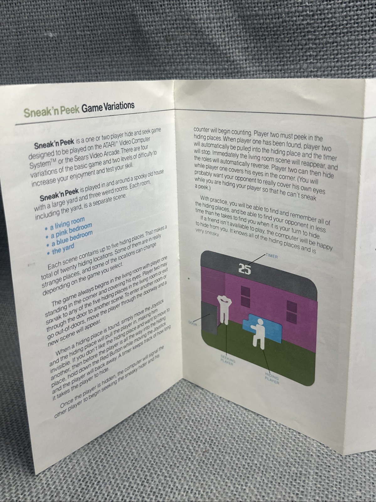 Atari 2600 Sneak’n Peek from Vidtec Instructions only