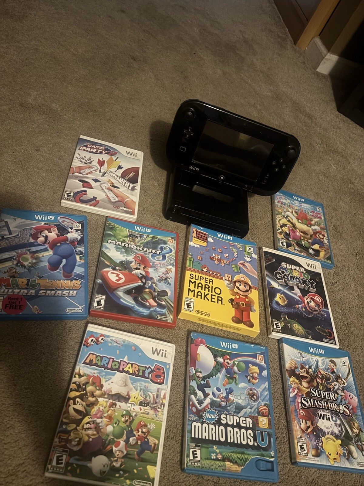 Nintendo Wii U Deluxe 32gb Console Bundle + Great Mario Games !! LOOK !