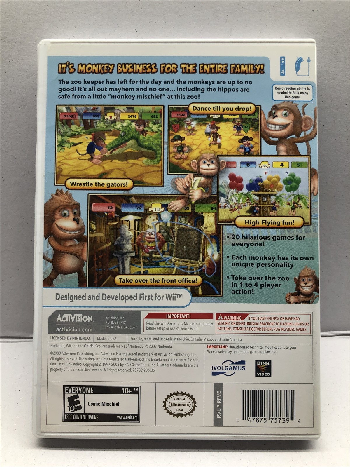 Monkey Mischief! – Nintendo Wii – Clean & Tested Working – Free Shipping
