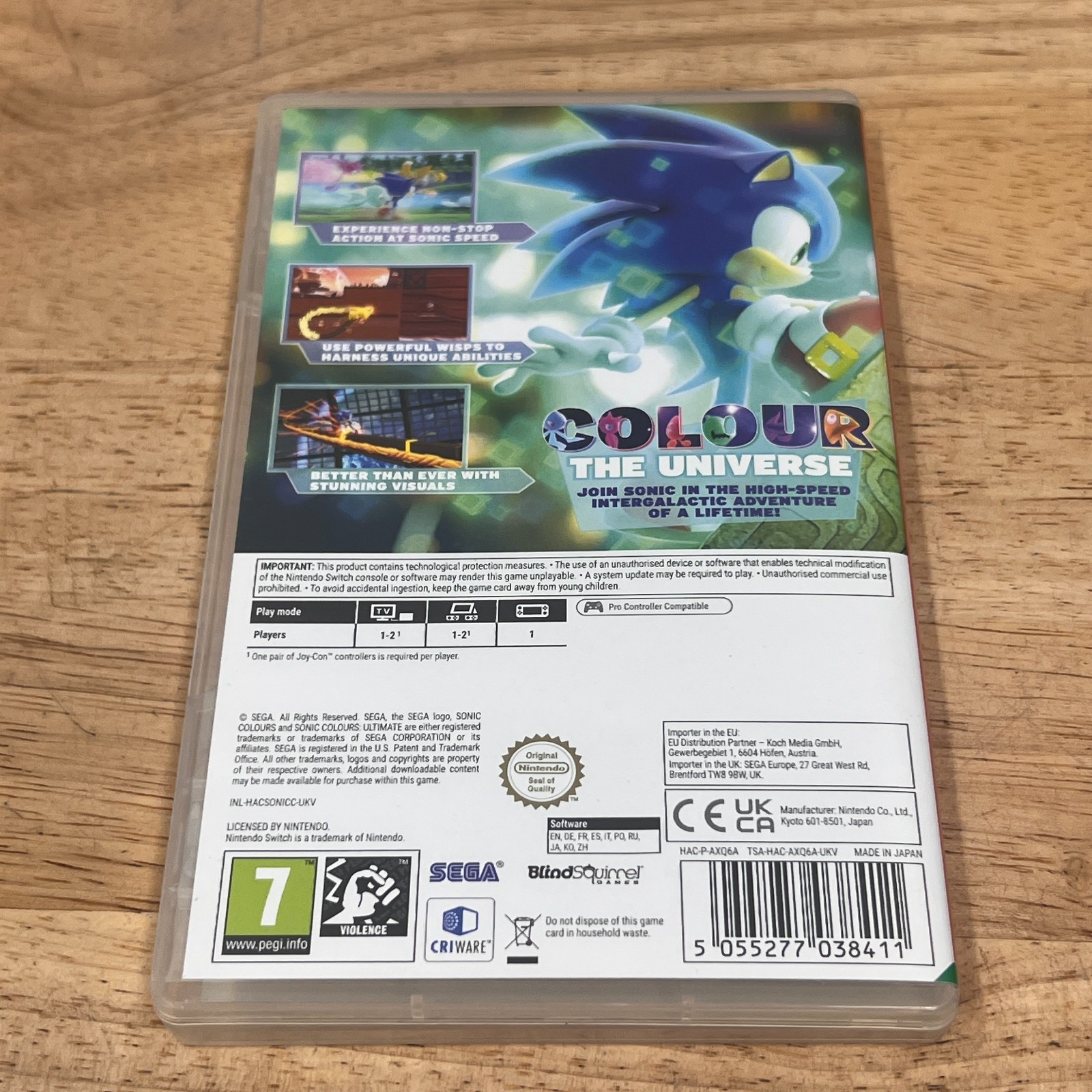 Sonic Colours Ultimate Nintendo Switch PEGI 7 UK PAL Region SEGA Game CIB Tested