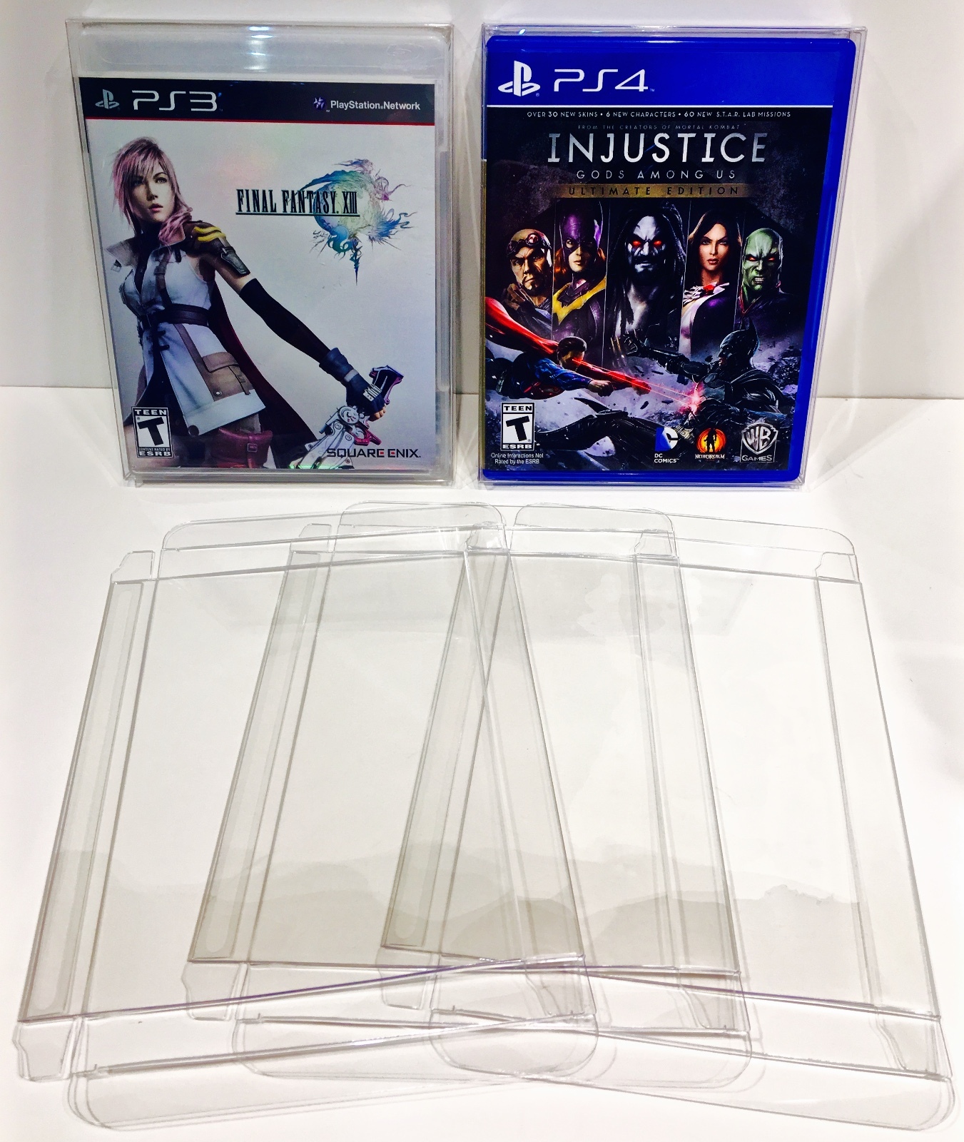 100 Box Protectors For PS3 PS4 Video Games Clear Sleeves Cases Playstation 3 4