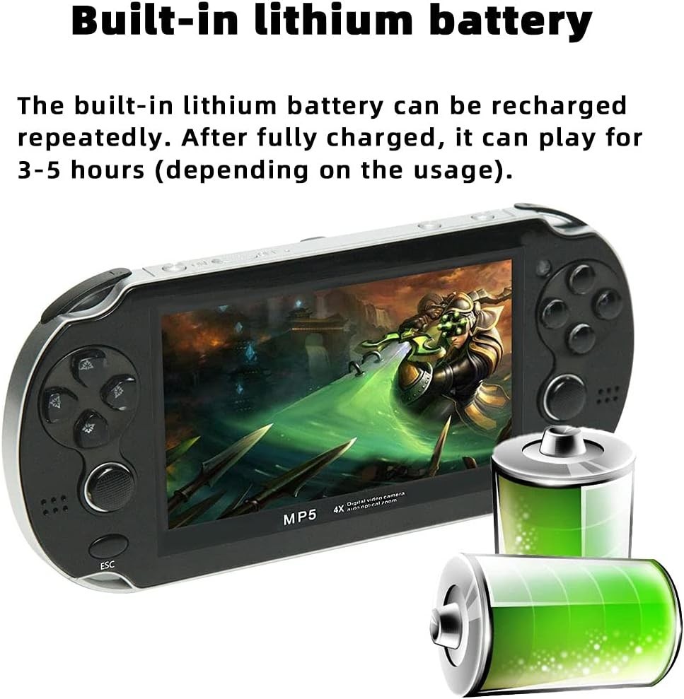 Portable 4.3-Inch Game Console with Double Joystick & Built-in 2200 Games