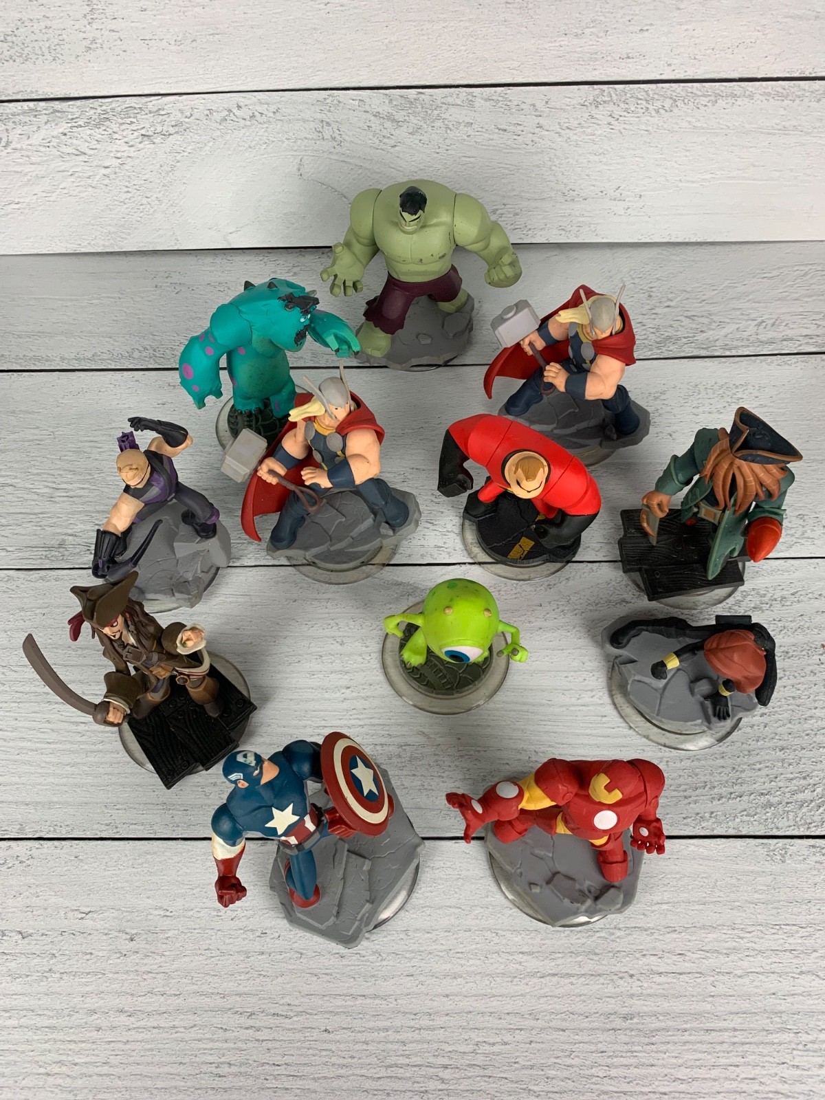 Disney Infinity 12 Figure Lot Hulk Jack Sparrow Captain America Iron Man Thor