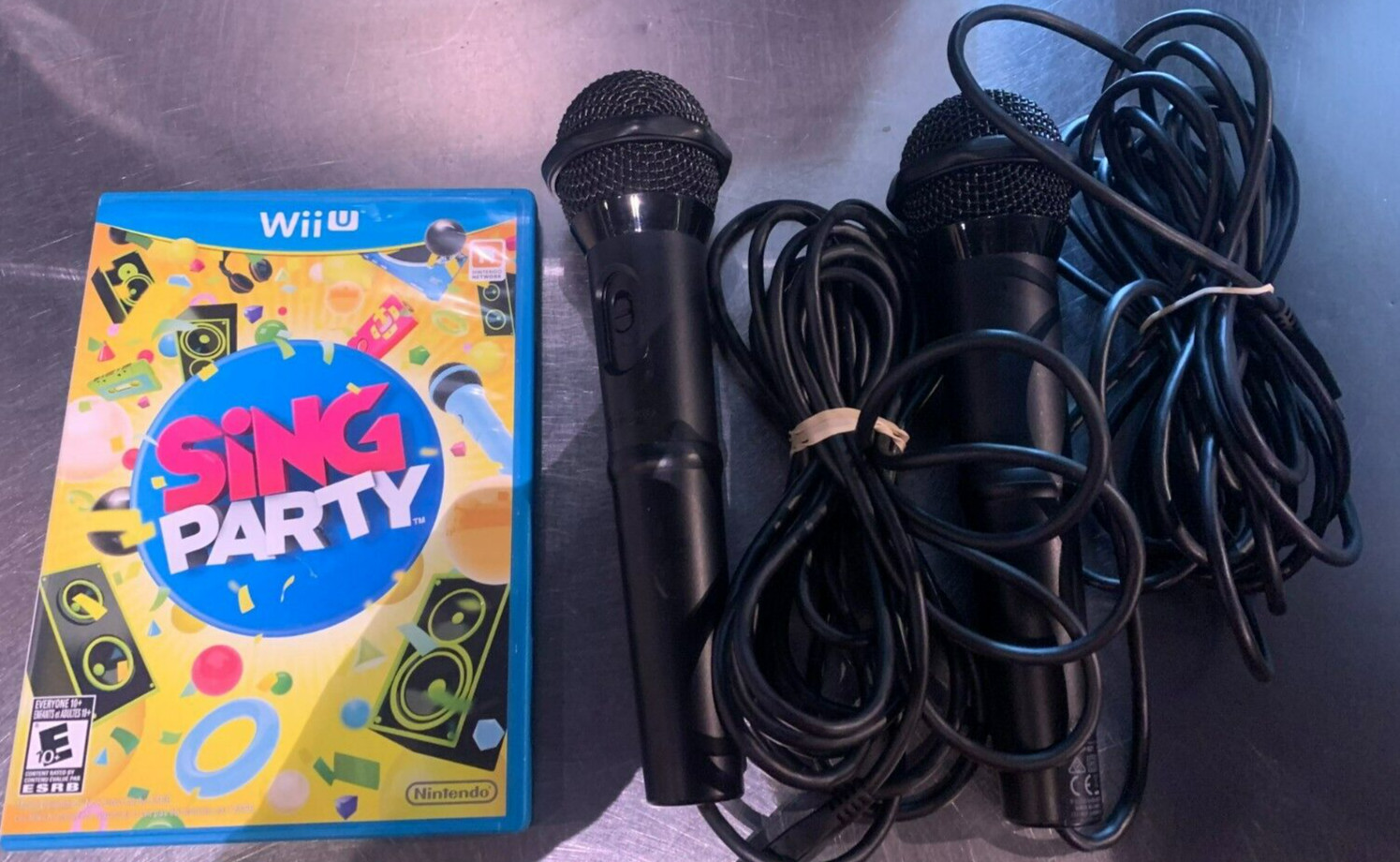 Sing Party (Nintendo Wii U, 2012) CIB with 2 Microphones (WUP-021) TESTED WORKS