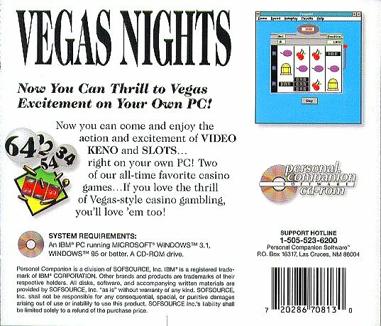 Vegas Nights (PC-CD, 1996) for Windows 3.1/3.11/95 – NEW CD in SLEEVE
