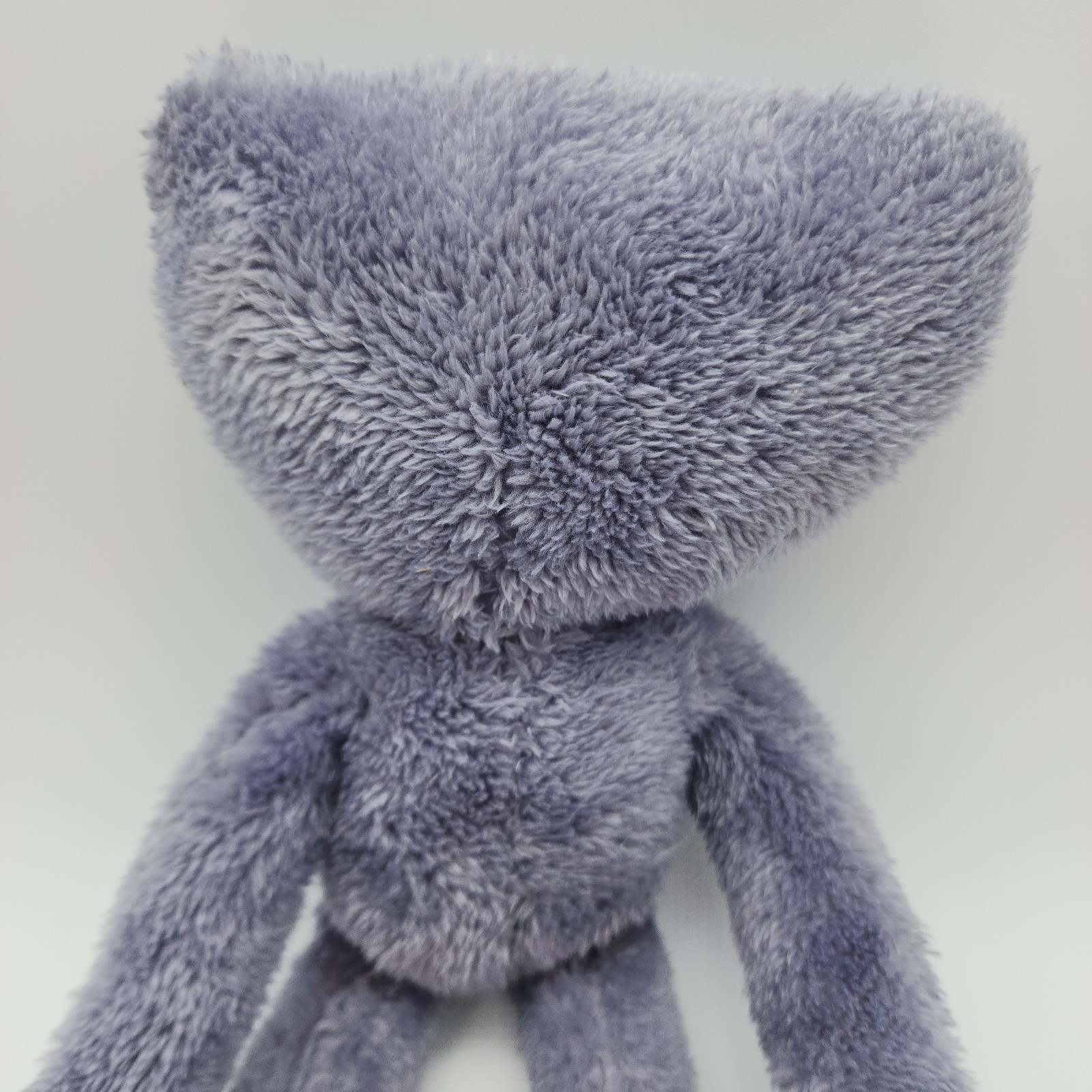 Official Poppy’s Playtime Grey Stitched Huggy Wuggy Plush Toy with Blue Bow