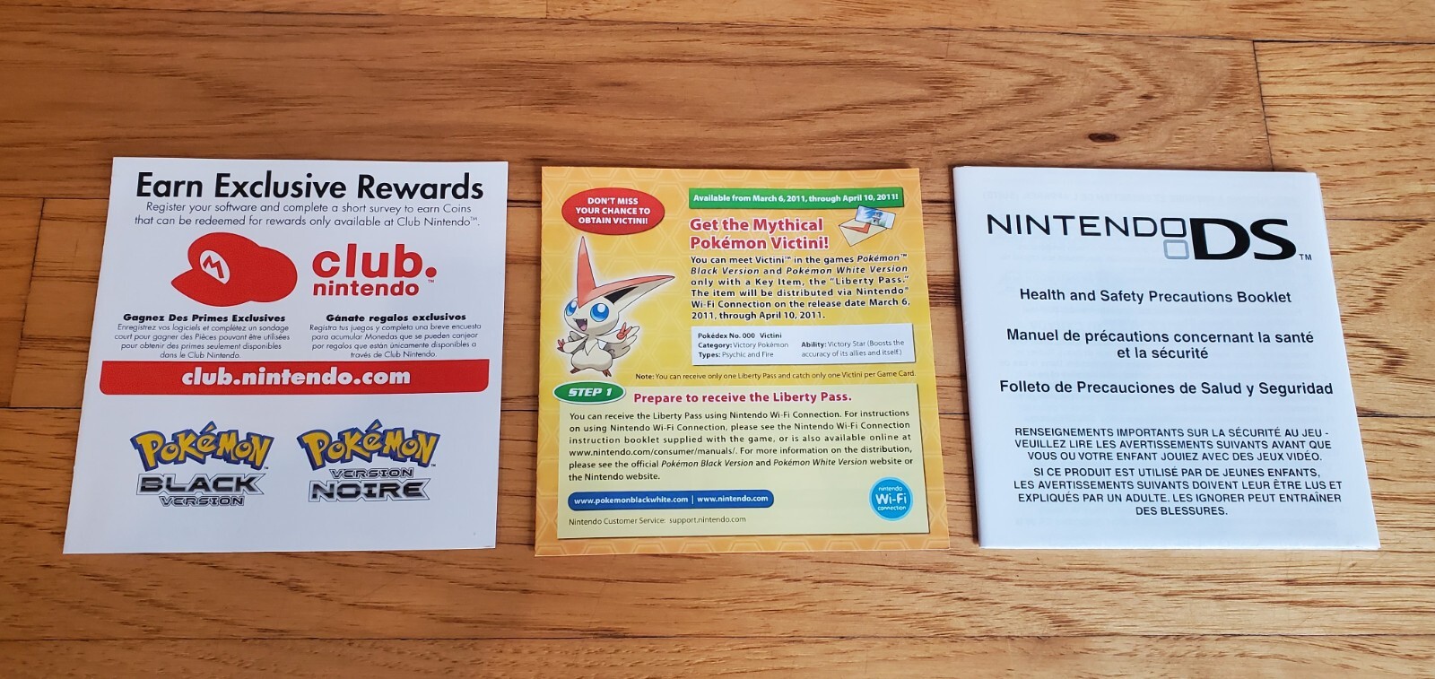 Pokemon Black White 2 Version (No Game, No Manual) Includes Inserts Only Victini
