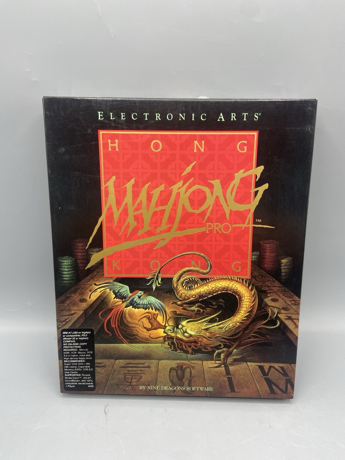 Hong Kong Mahjong Pro 1992 MS-DOS PC 2 Floppy Disks Manual Big box registration