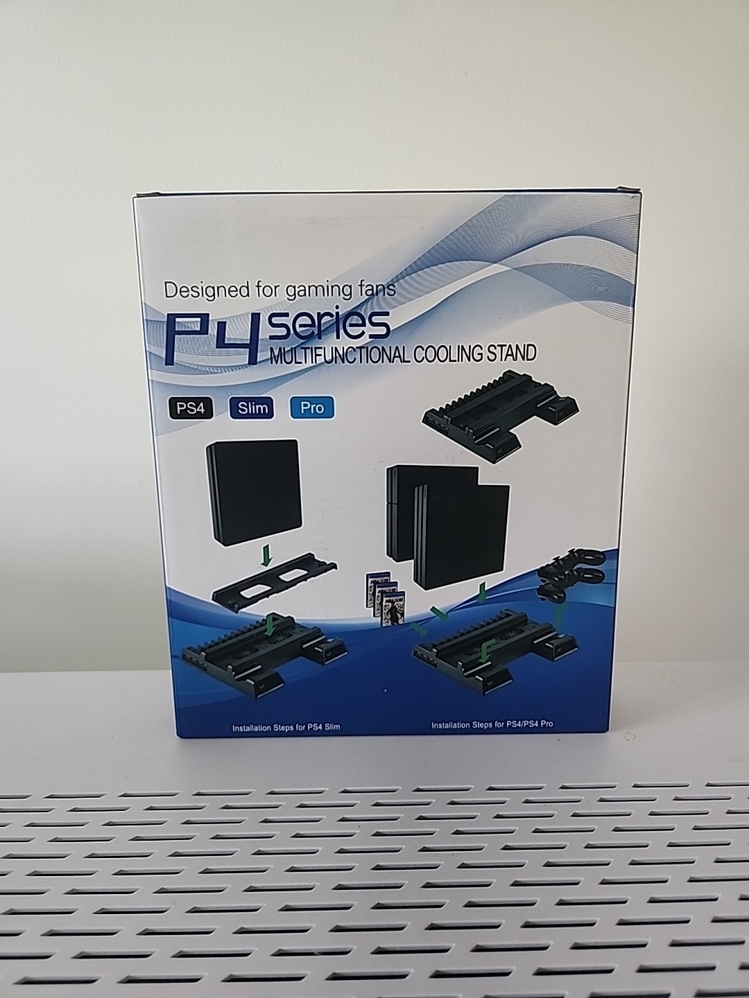 P4 Series Multifunctional Cooling Stand Charger 16 Discs for PS4 SLIM PRO Black