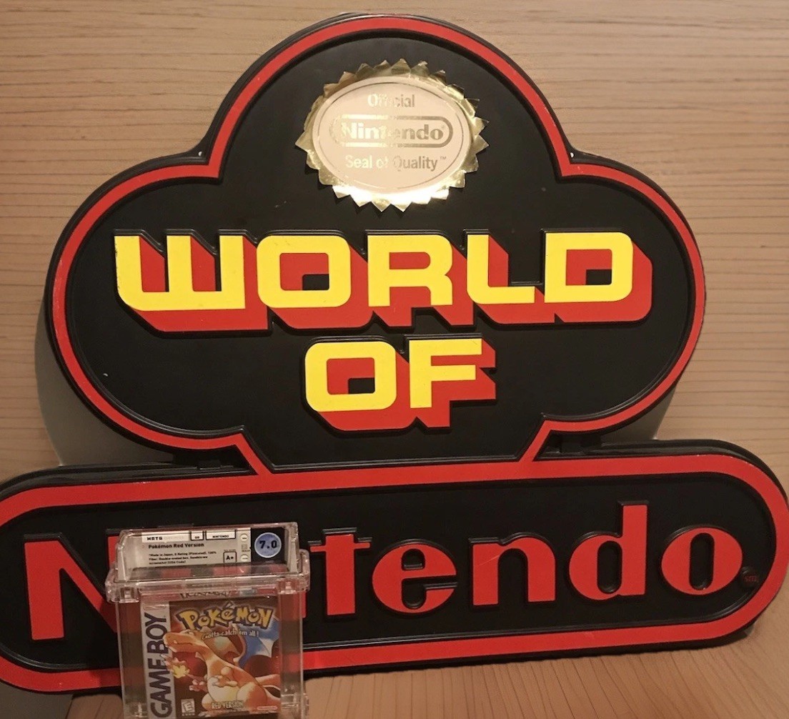 Nintendo NES World of Nintendo Display Sign Promotional Promo SNES Standee Mario