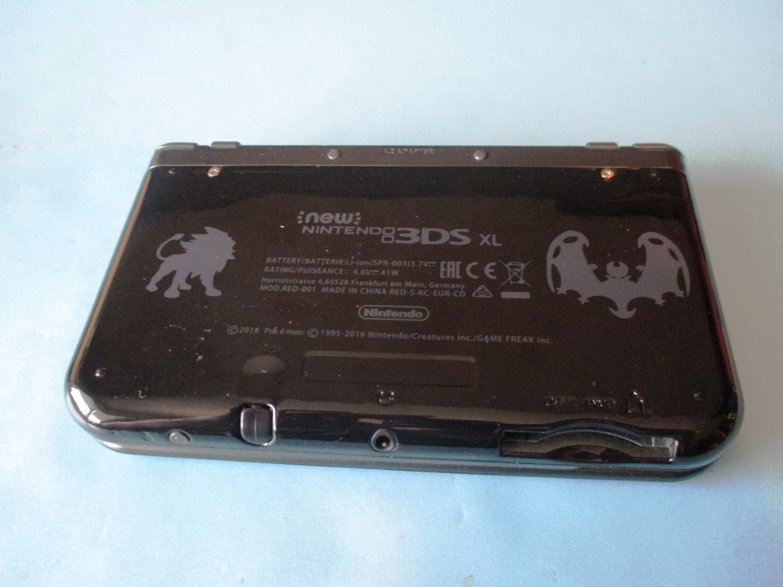 Nintendo New 3DS XL Black System Pokemon Reshell w/Charger US Version FREE Ship!