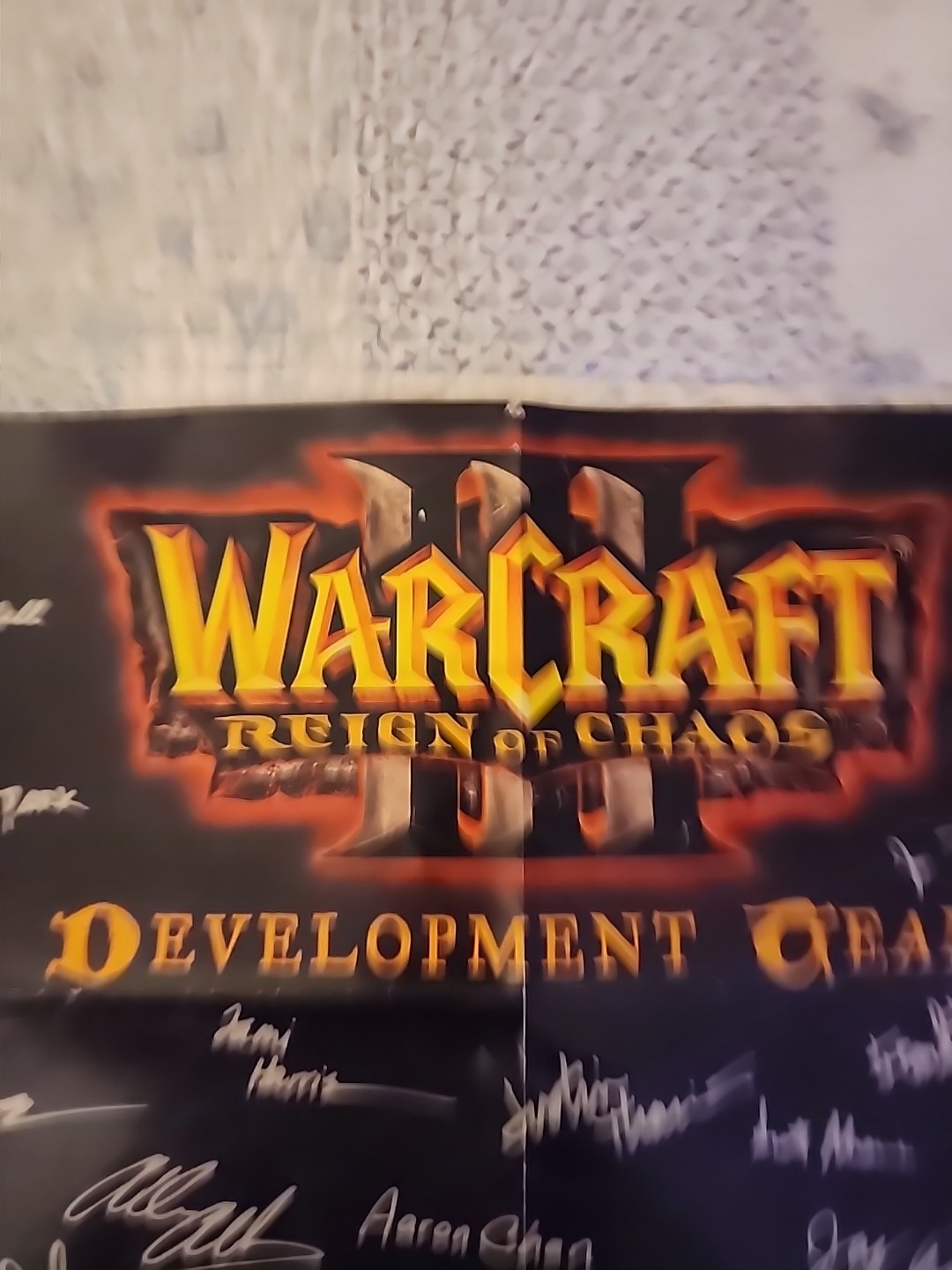 2002 Warcraft III Reign of Chaos Blizzard Entertainment Development Team Poster