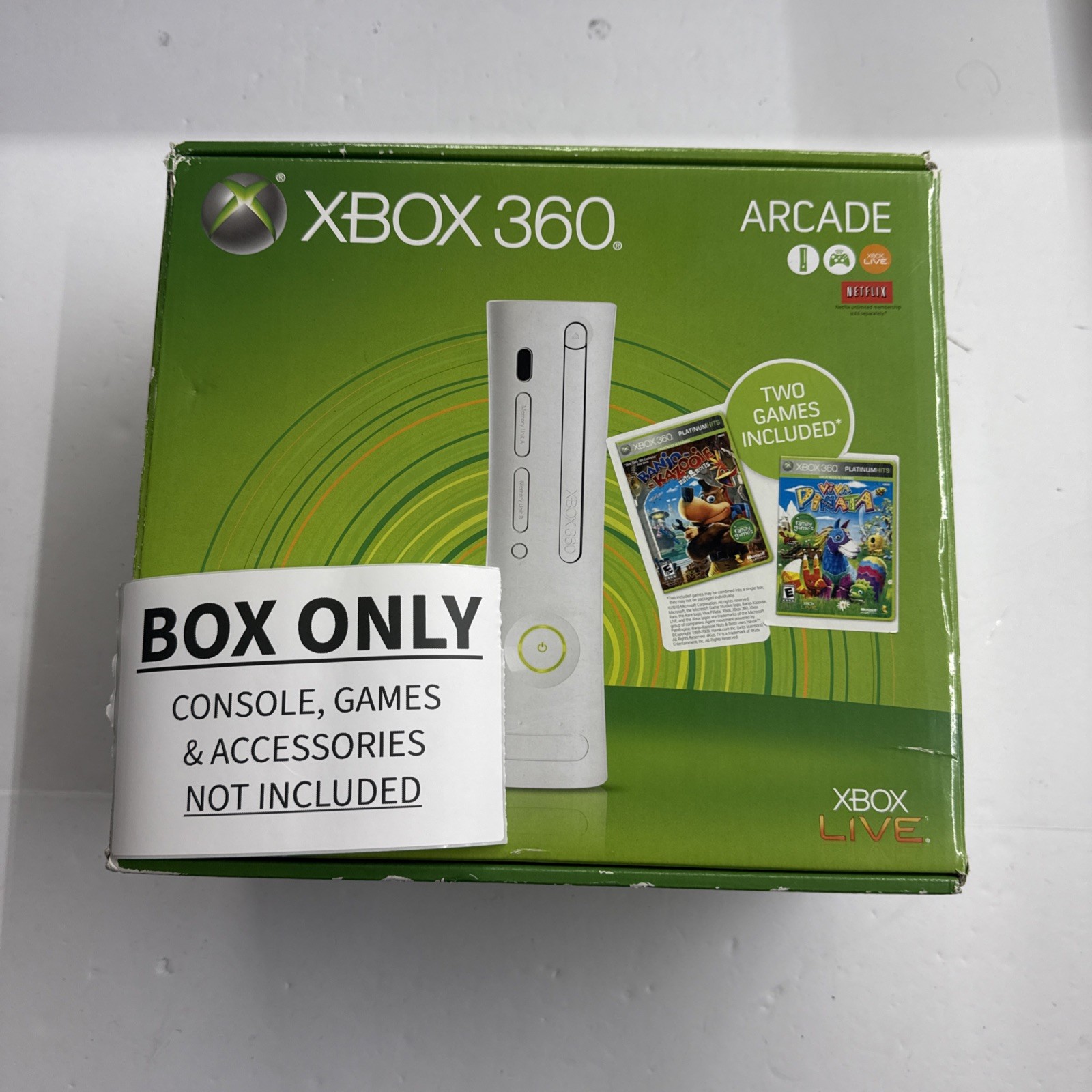 BOX ONLY – Xbox 360 Arcade Banjo-Kazooie Viva Piñata Console Box Only