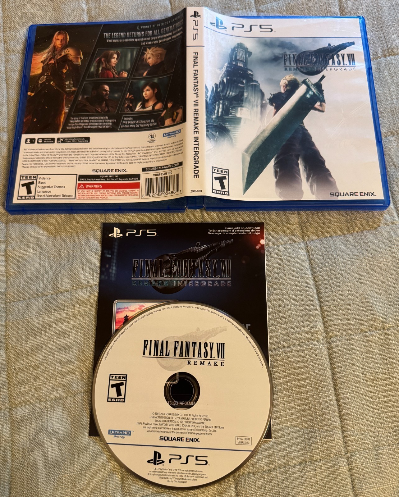Final Fantasy VII Remake, PlayStation 5 PS5, NO DIGITAL CODE for InterMISSION
