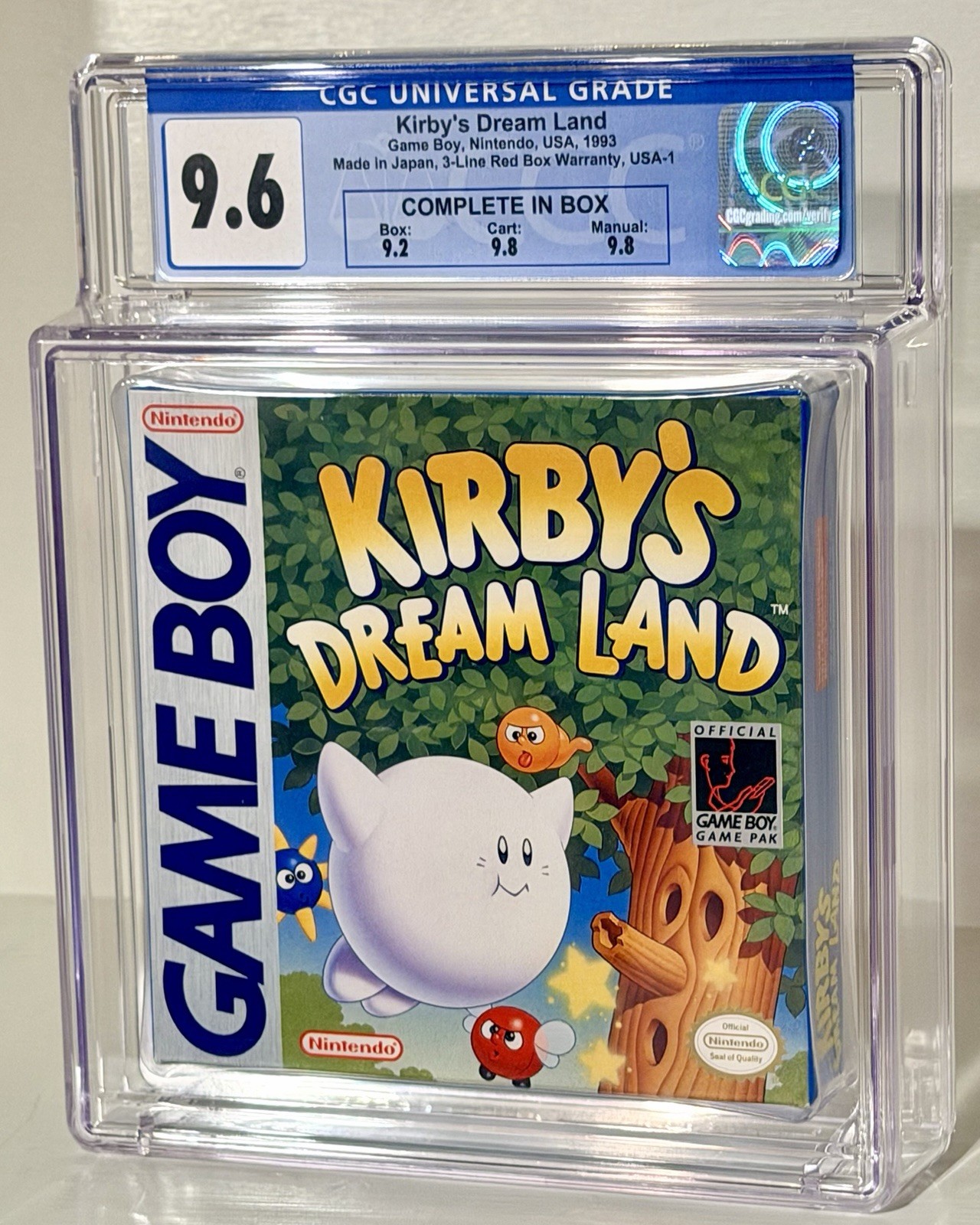 Kirby’s Dream Land CGC Graded 9.6 MINT CIB 1993 Nintendo Game Boy Not WATA PSA