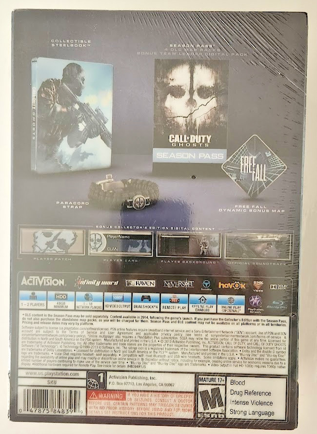 Call of Duty: Ghosts (Hardened Edition) PS4 Brand New Game (2013 Shooter)
