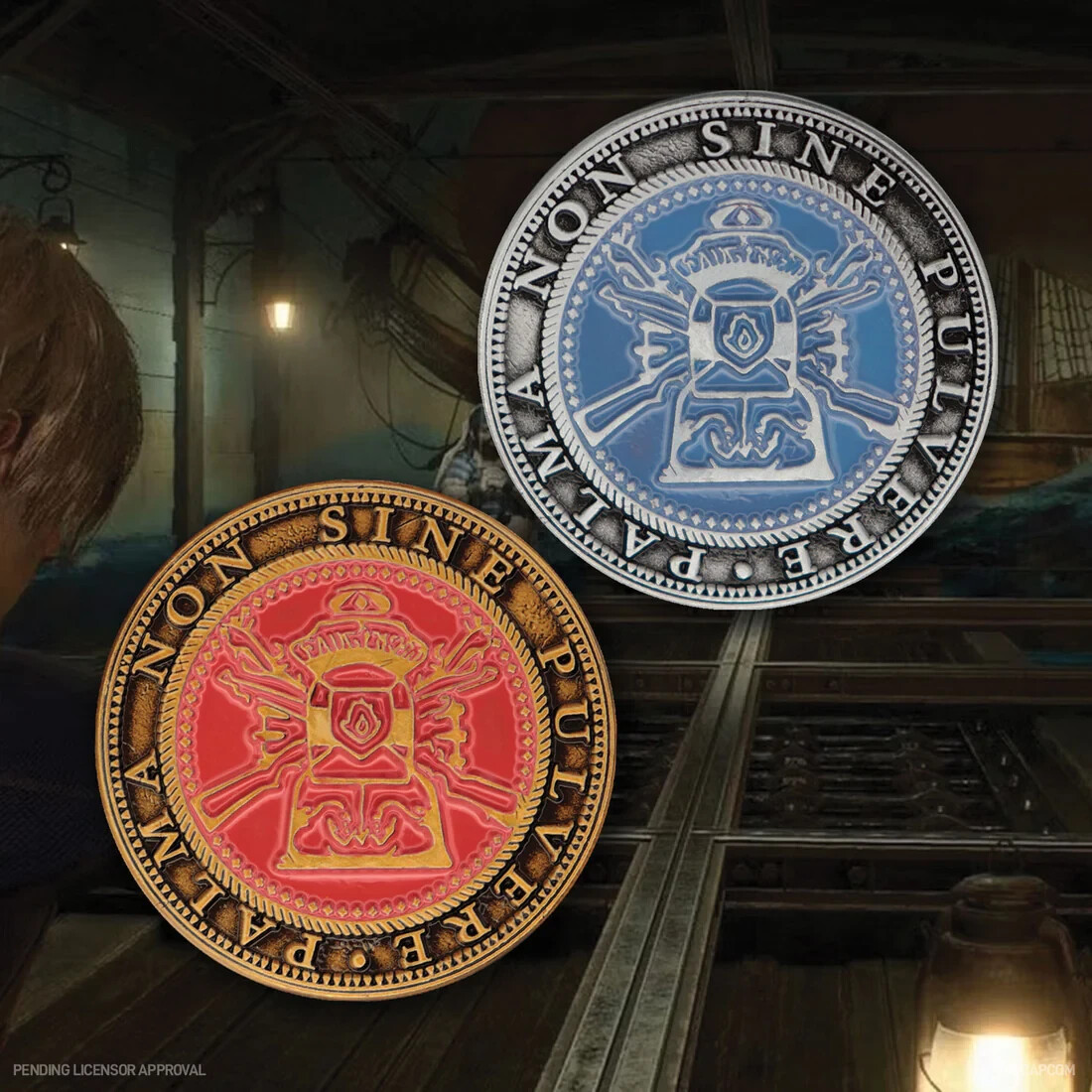 Resident Evil 4 Metal Shooting Gallery Tokens Coin Set of Two