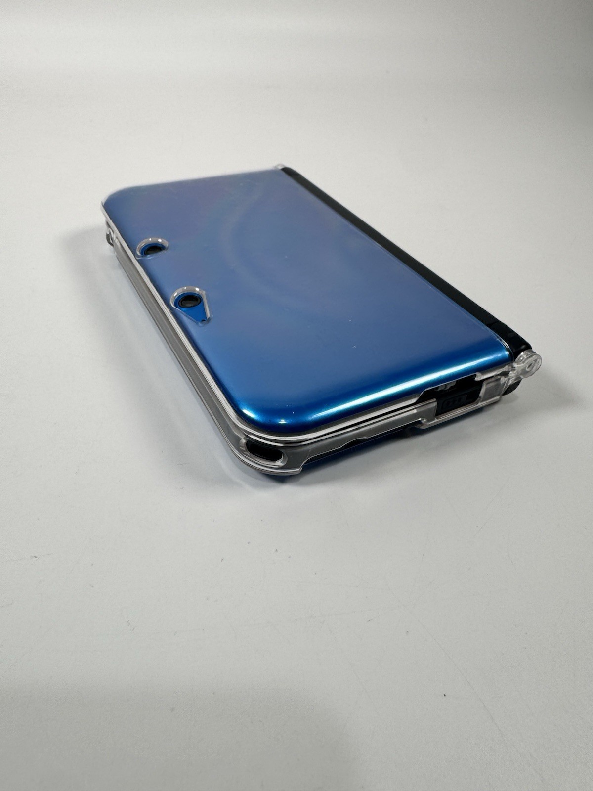 Nintendo 3DS XL Blue Black Handheld Console Tested & Working Mint w/ Clear Case