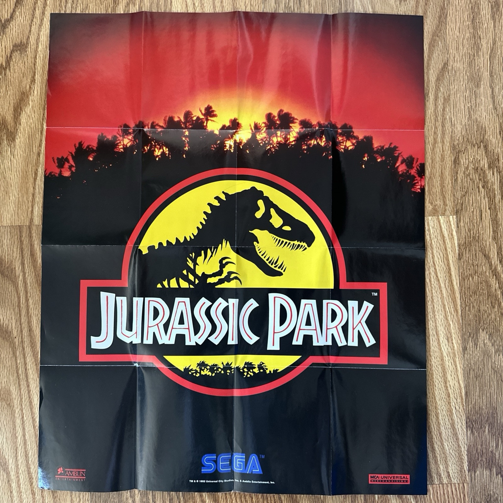 Jurassic Park Sega Genesis Welcome to the Next Level Poster Fold Out Insert 1992