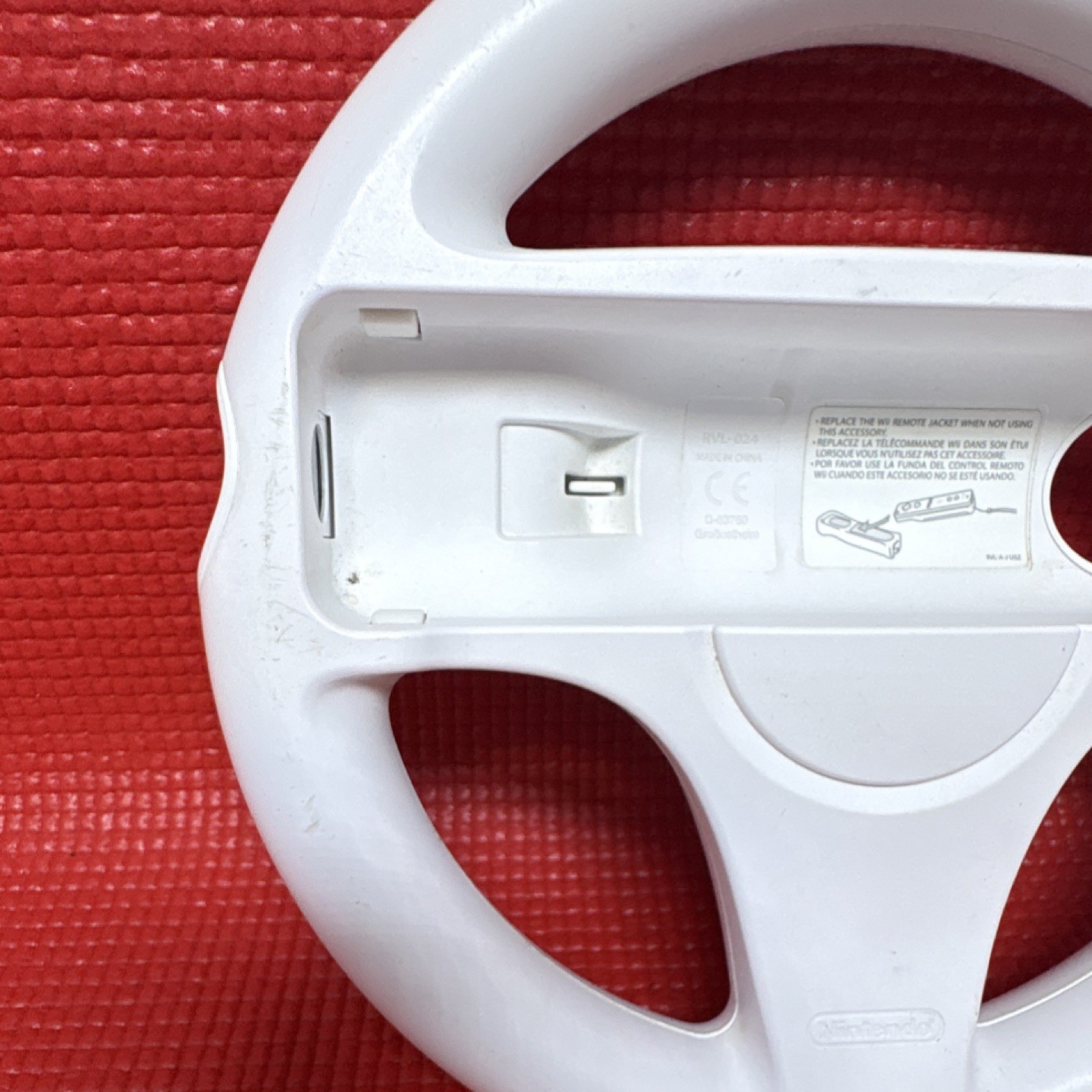 Nintendo Wii Wheel Steering Accessory RVL-024 White Blue B Button Controller