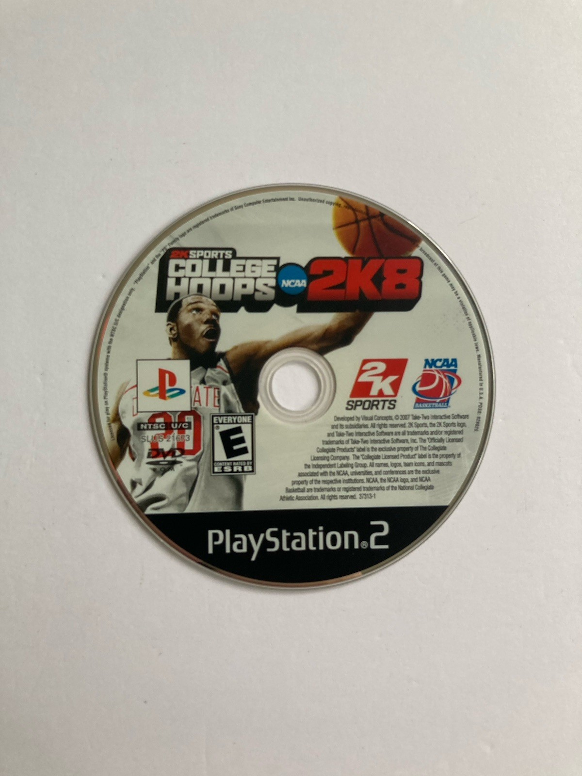 College Hoops 2K8 (Sony PlayStation 2, 2007) Disc Only Authentic 2K Sports