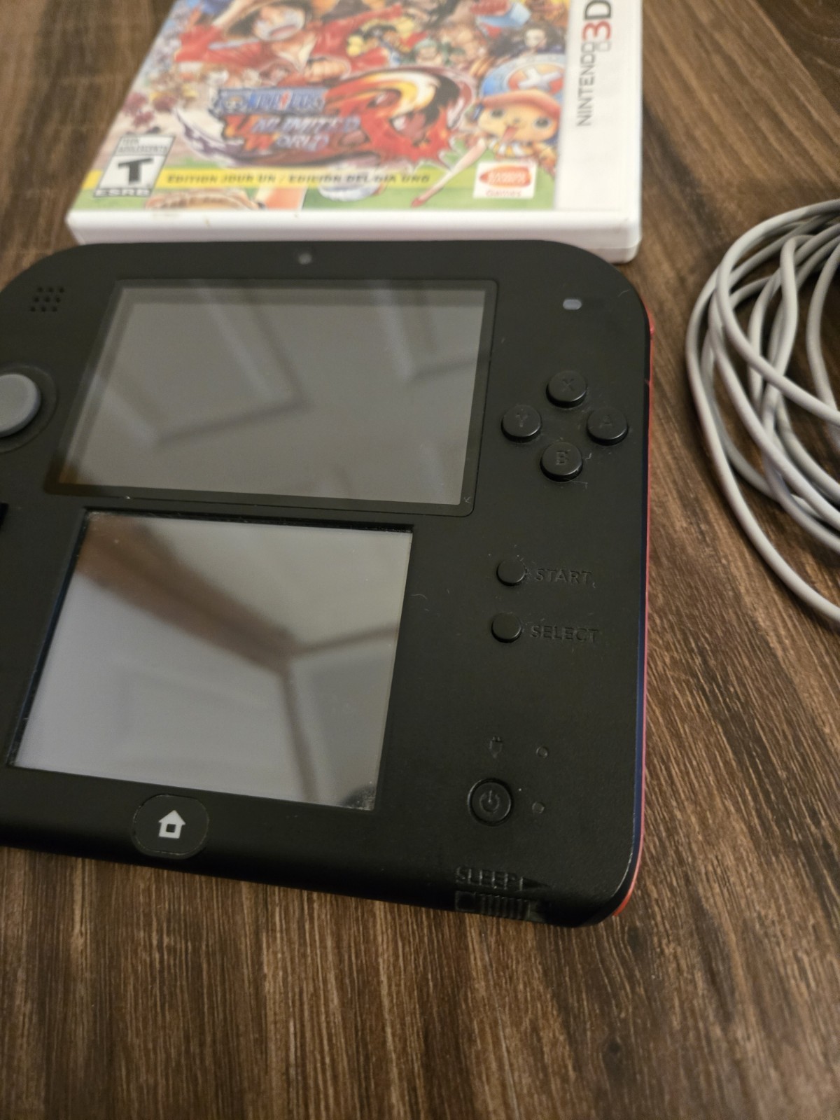 Nintendo 2DS Black/Red Handheld Console w/ Charger, Game
