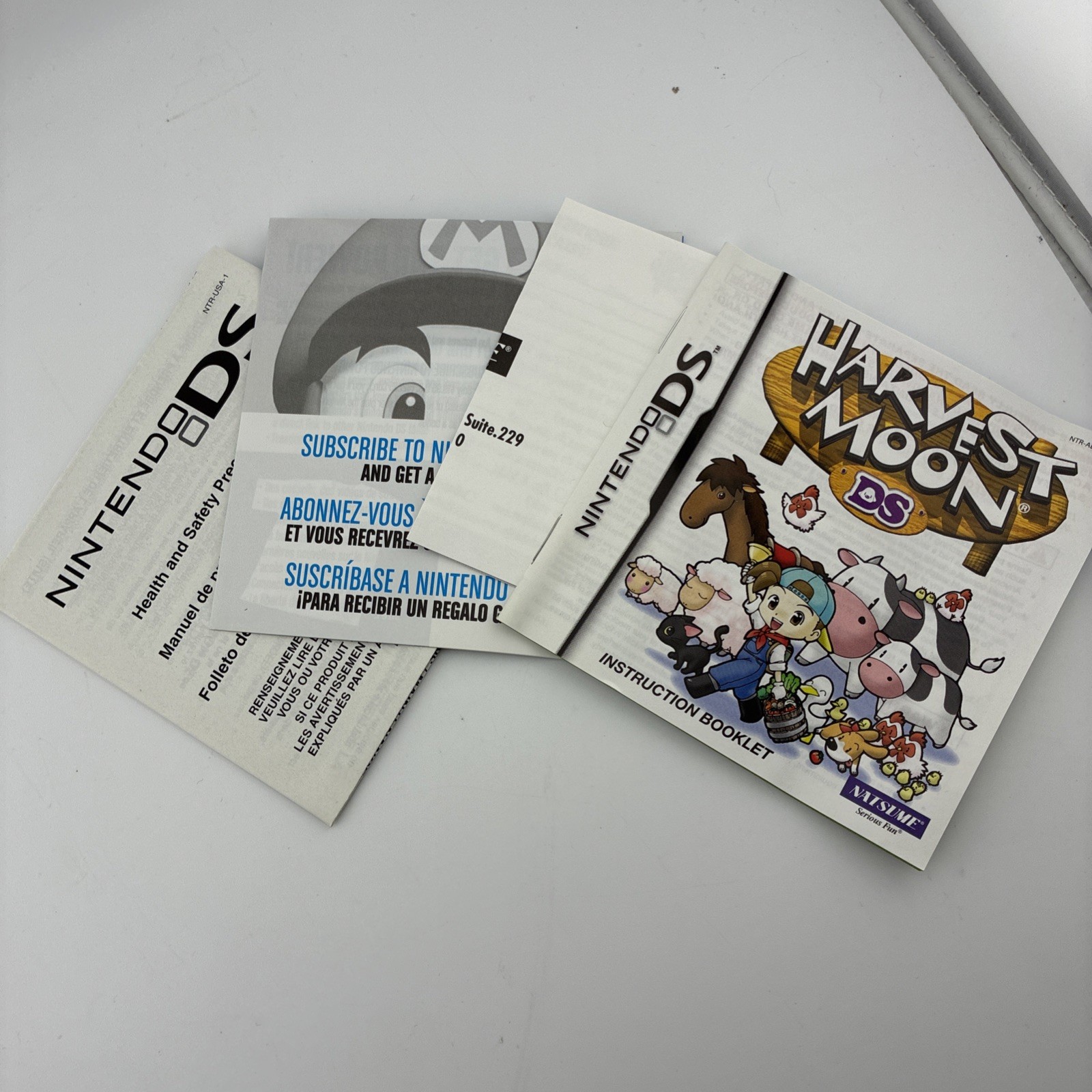 Harvest Moon Nintendo DS Case & Manual W/ Reg Card No Cartridge OEM Authentic