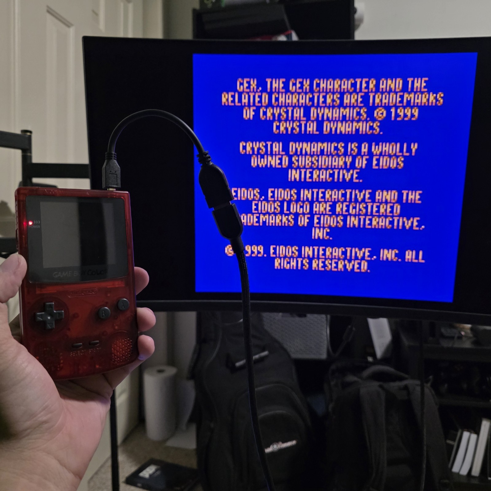SUPER Upgraded Game Boy Color w/IPS, HDMI, USB-C, Amp, LEDs, Box & Grip