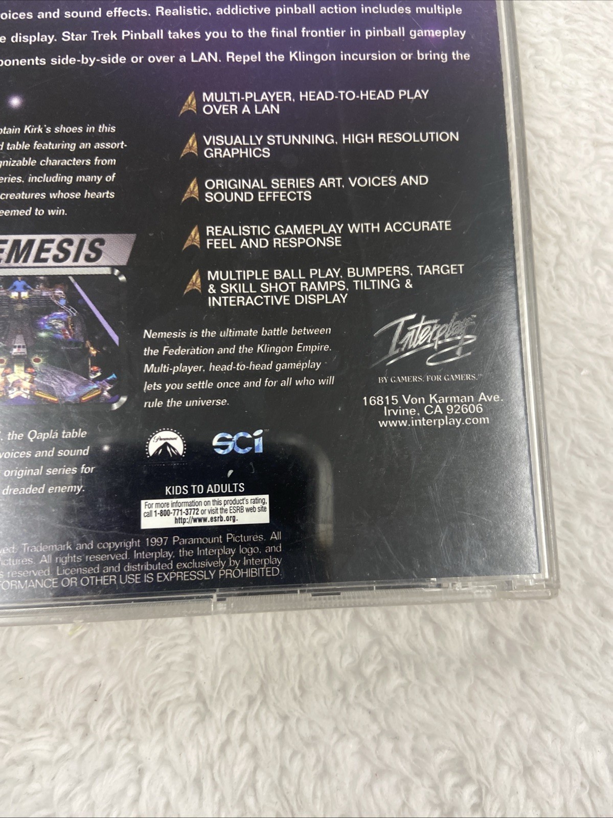 Star Trek Pinball Interplay Windows 95 PC CD ROM 1997 Action Arcade Game