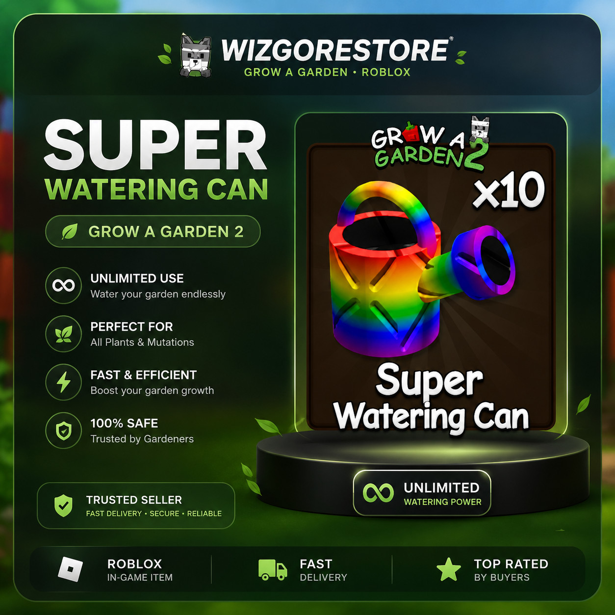 NEW 10 Super Watering Cans | Grow A Garden 2 | Instant Delivery | Trusted Seller