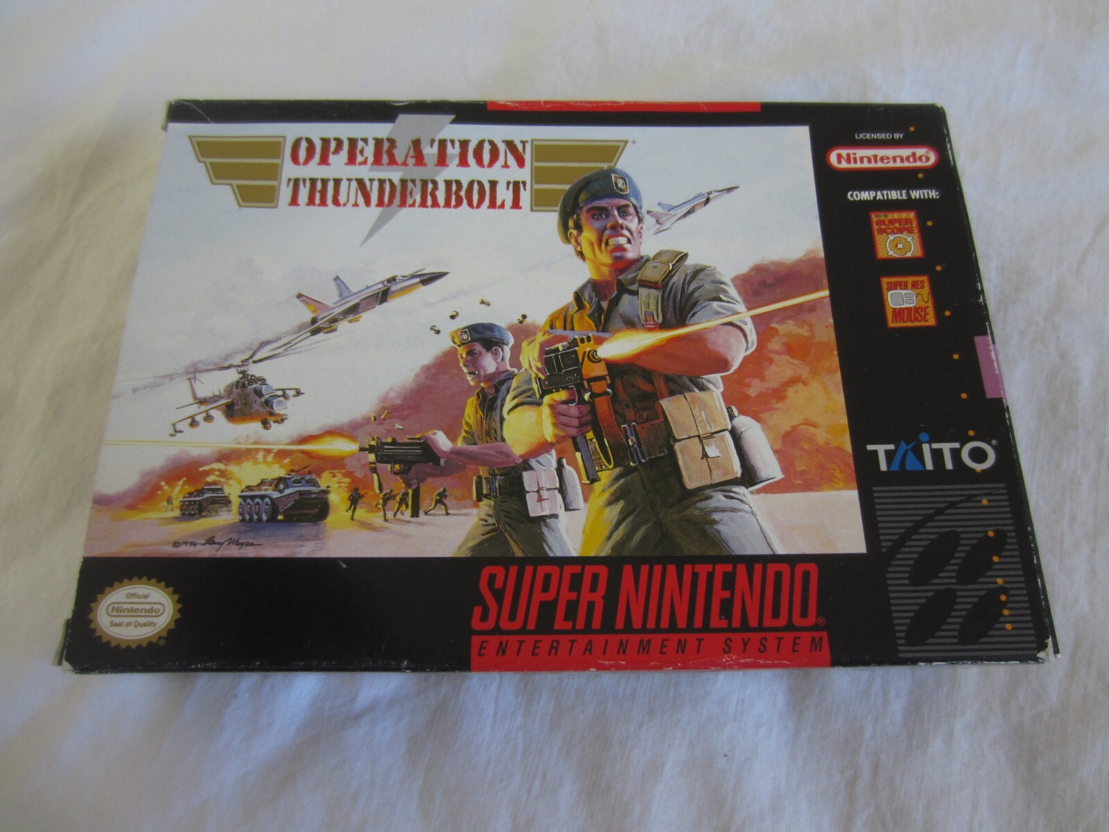 Operation Thunderbolt SNES Super Nintendo CIB 100% Complete Box 1994 Taito RARE